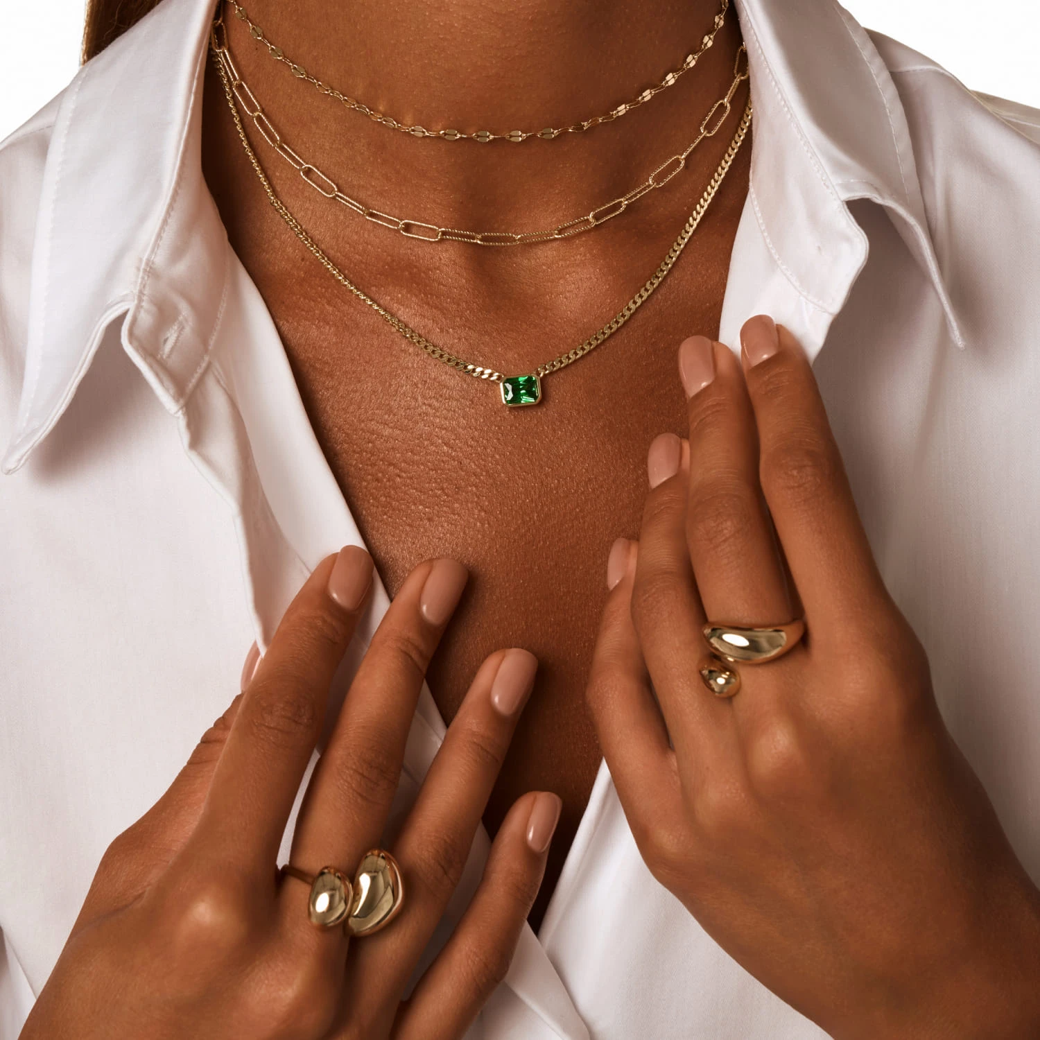 Разомкнутое кольцо PENELOPE из серебра в покрытии желтое золото