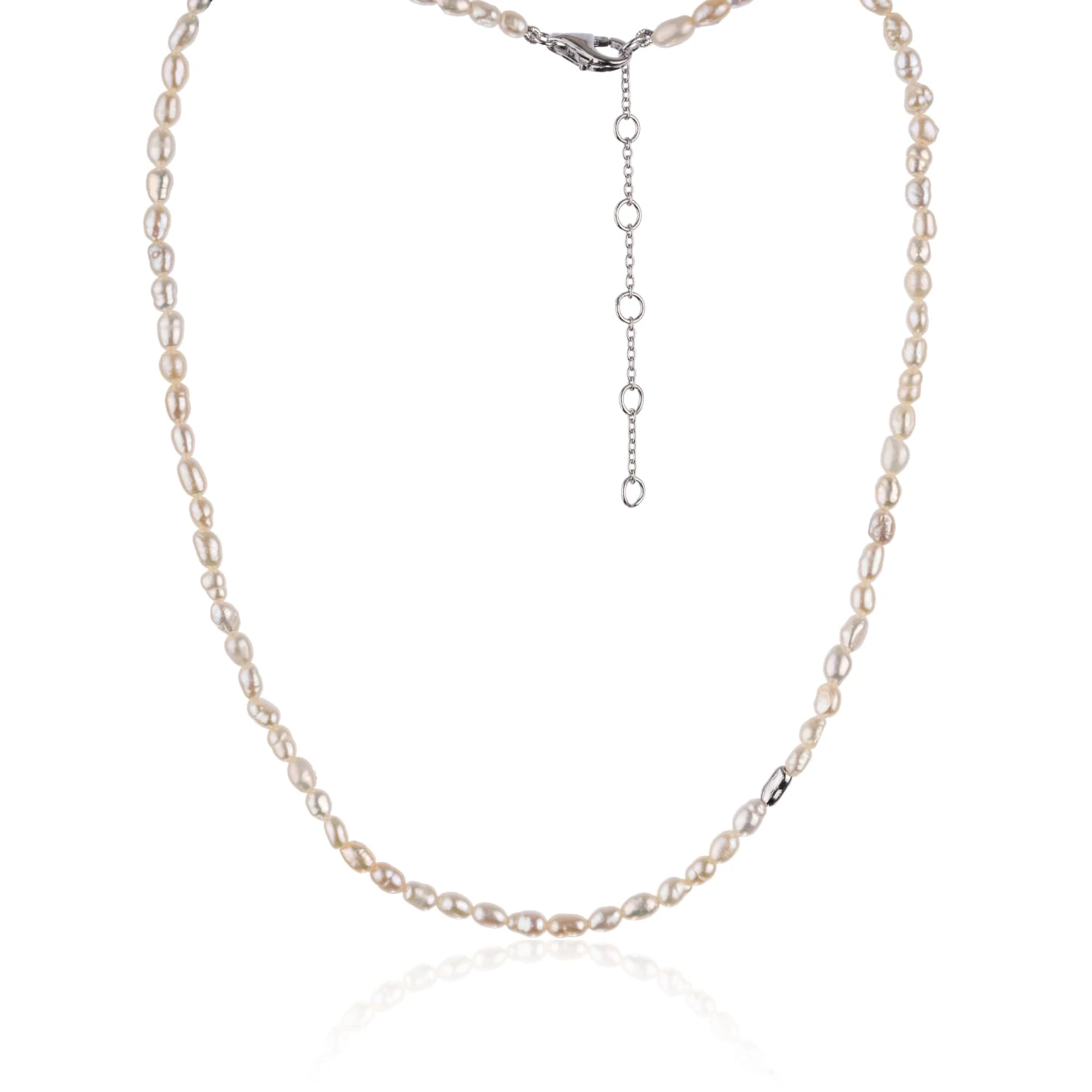 Серебряное колье-чокер с натуральным жемчугом MIESTILO 