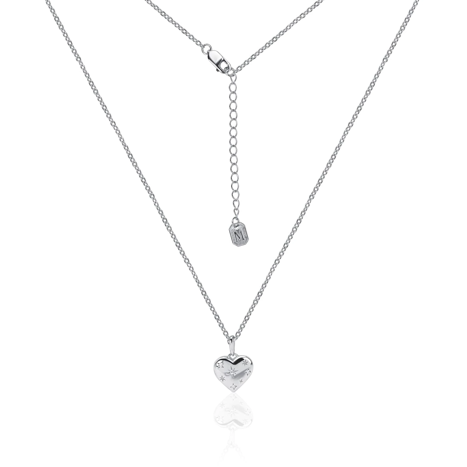 Серебряная подвеска сердце с фианитами MIESTILO