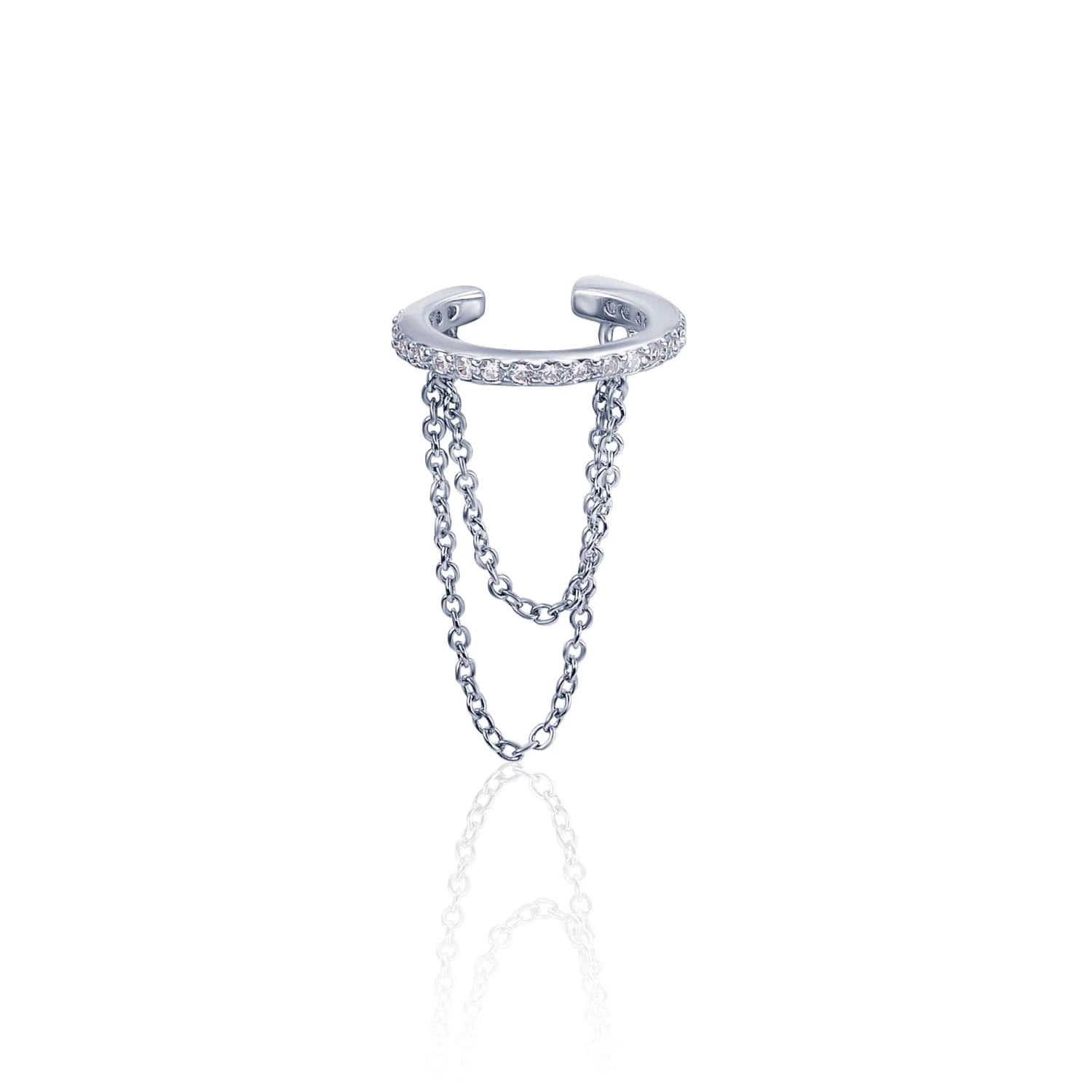 Серебряный кафф с цепочкой MIESTILO