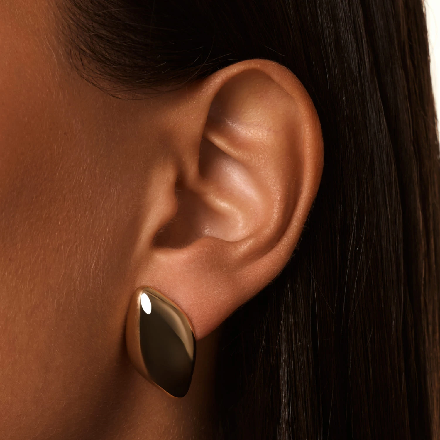 Серьги-ромбы PENELOPE из серебра в покрытии желтое золото