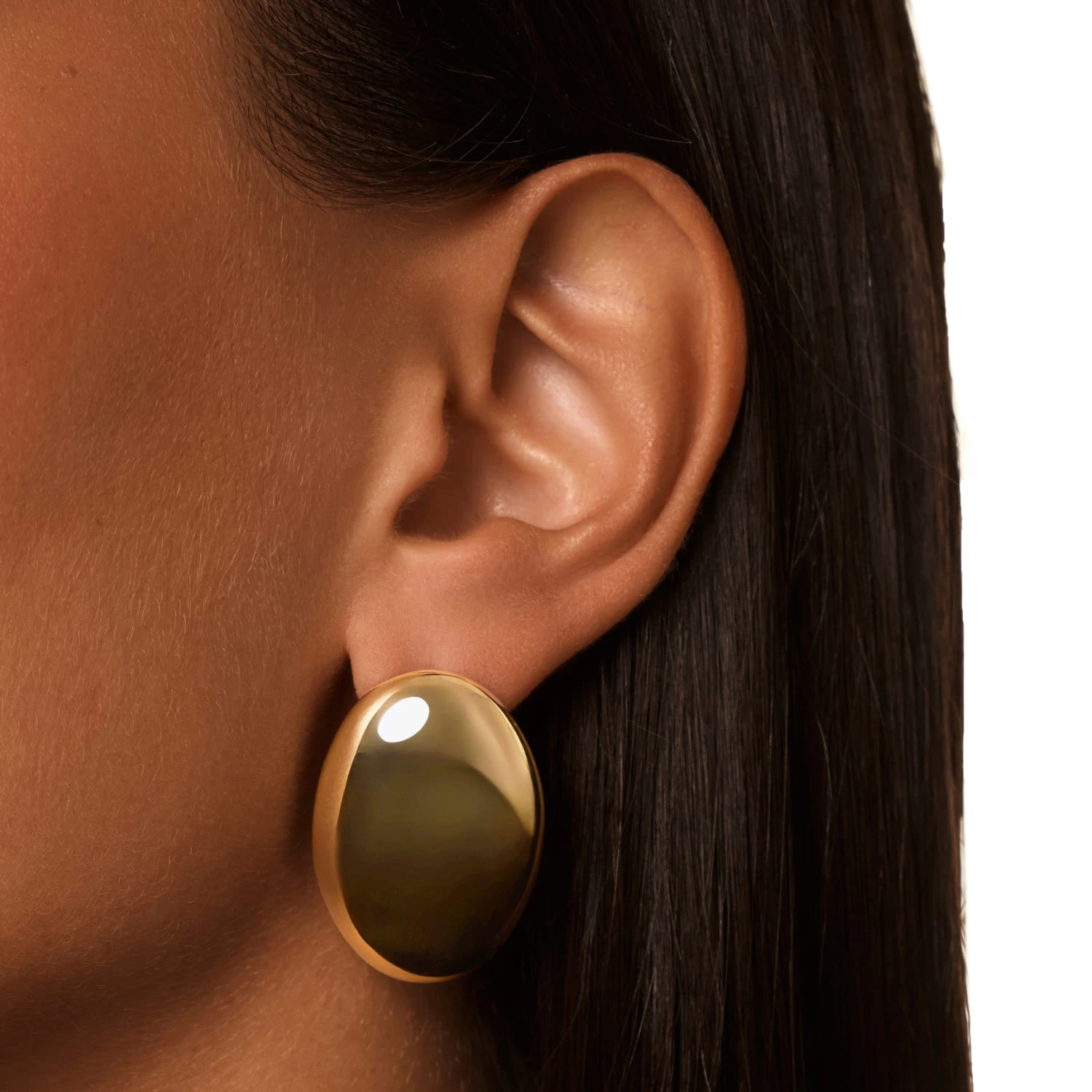 Овальные серьги PENELOPE из серебра в покрытии желтое золото