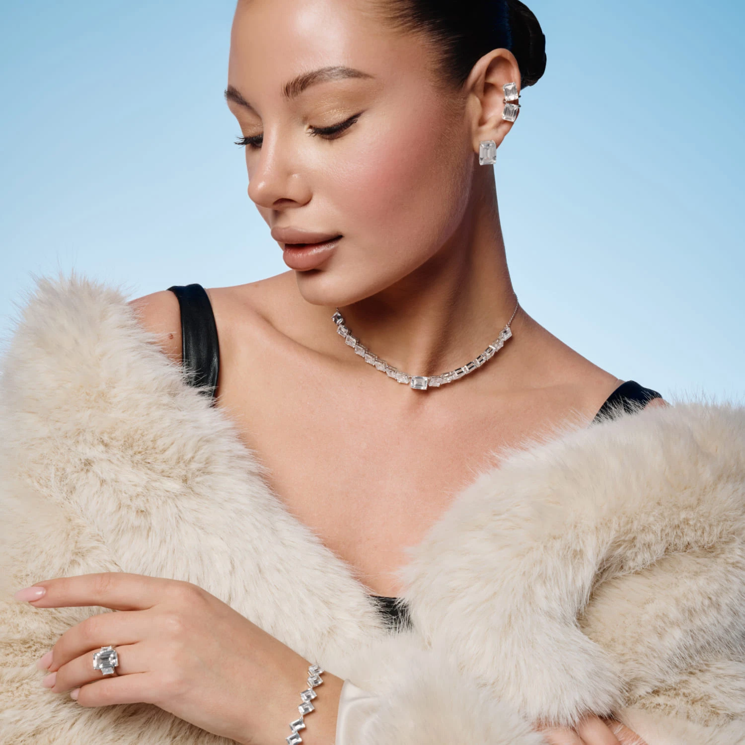 Серебряный браслет ГРАЦИЯ с фианитами