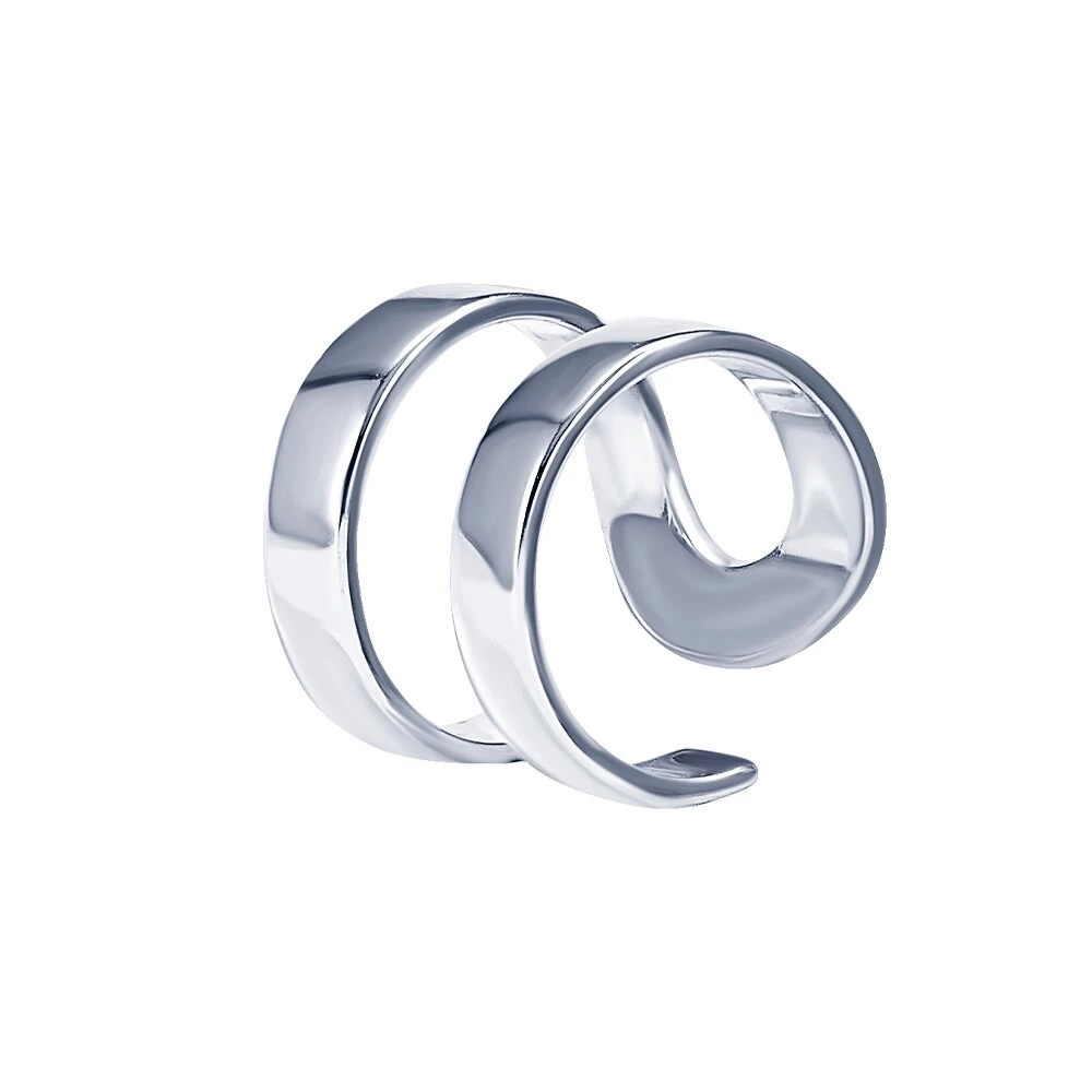 Двойной серебряный кафф без вставок