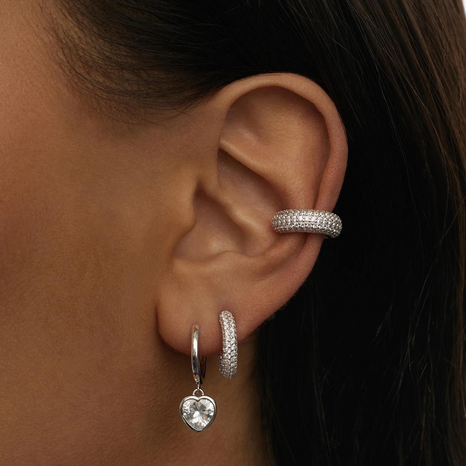 Серебряные серьги с фианитами Angel