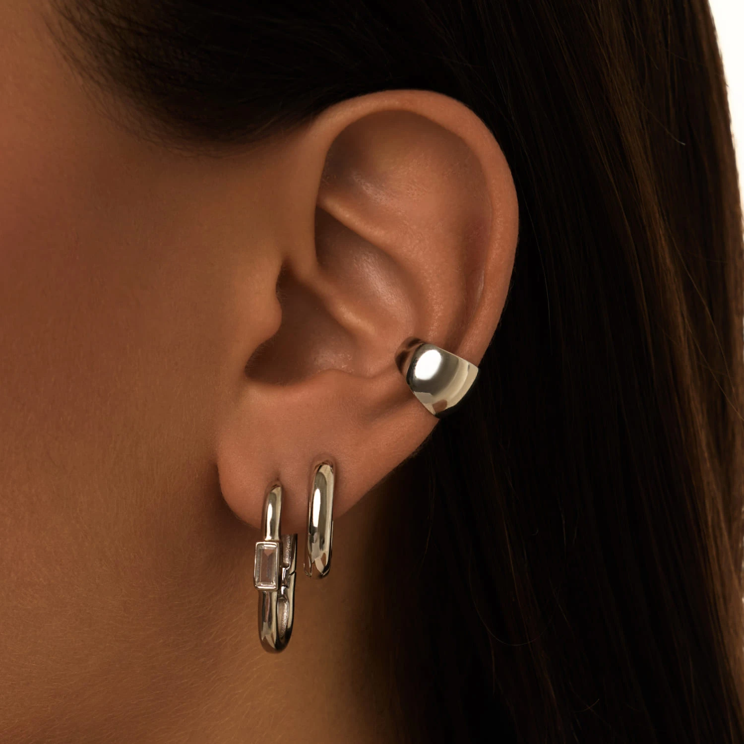 Классические серьги-кольца из серебра MIESTILO 