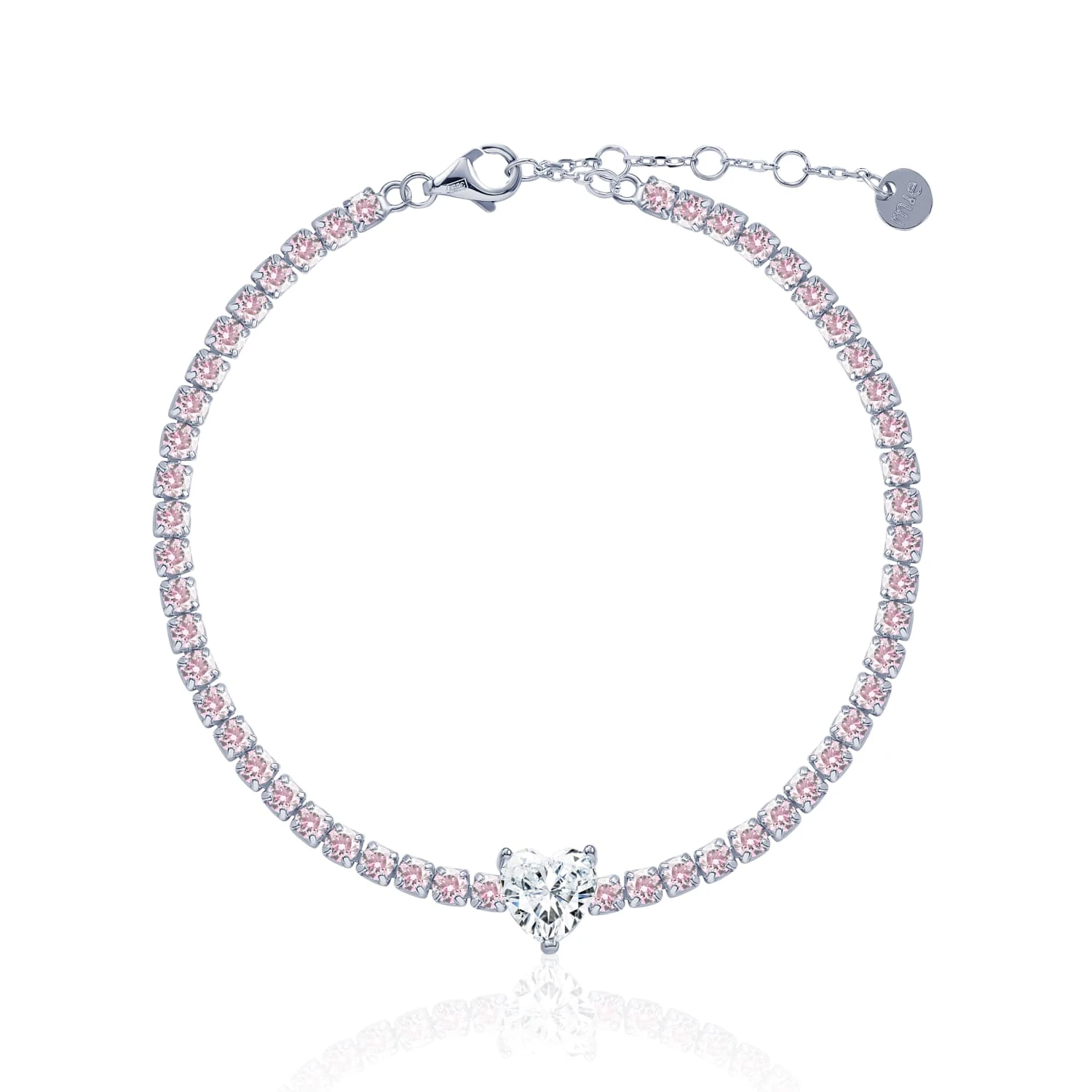 Теннисный серебряный браслет Simone с фианитами