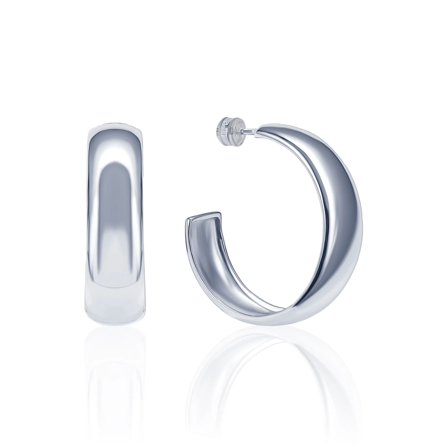 Крупные серьги - кольца "Rosie" из серебра