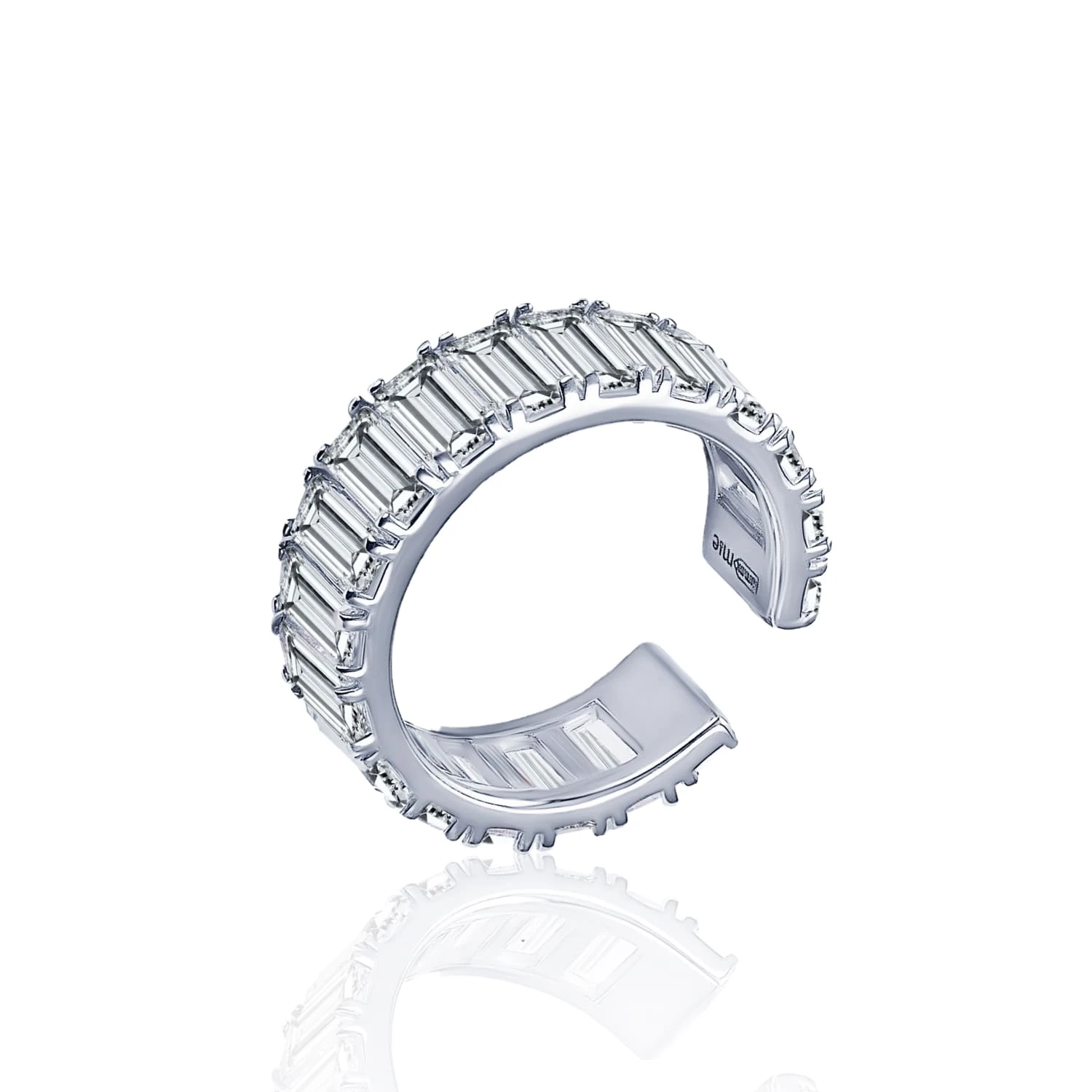 Серебряное кольцо с фианитами Baguette
