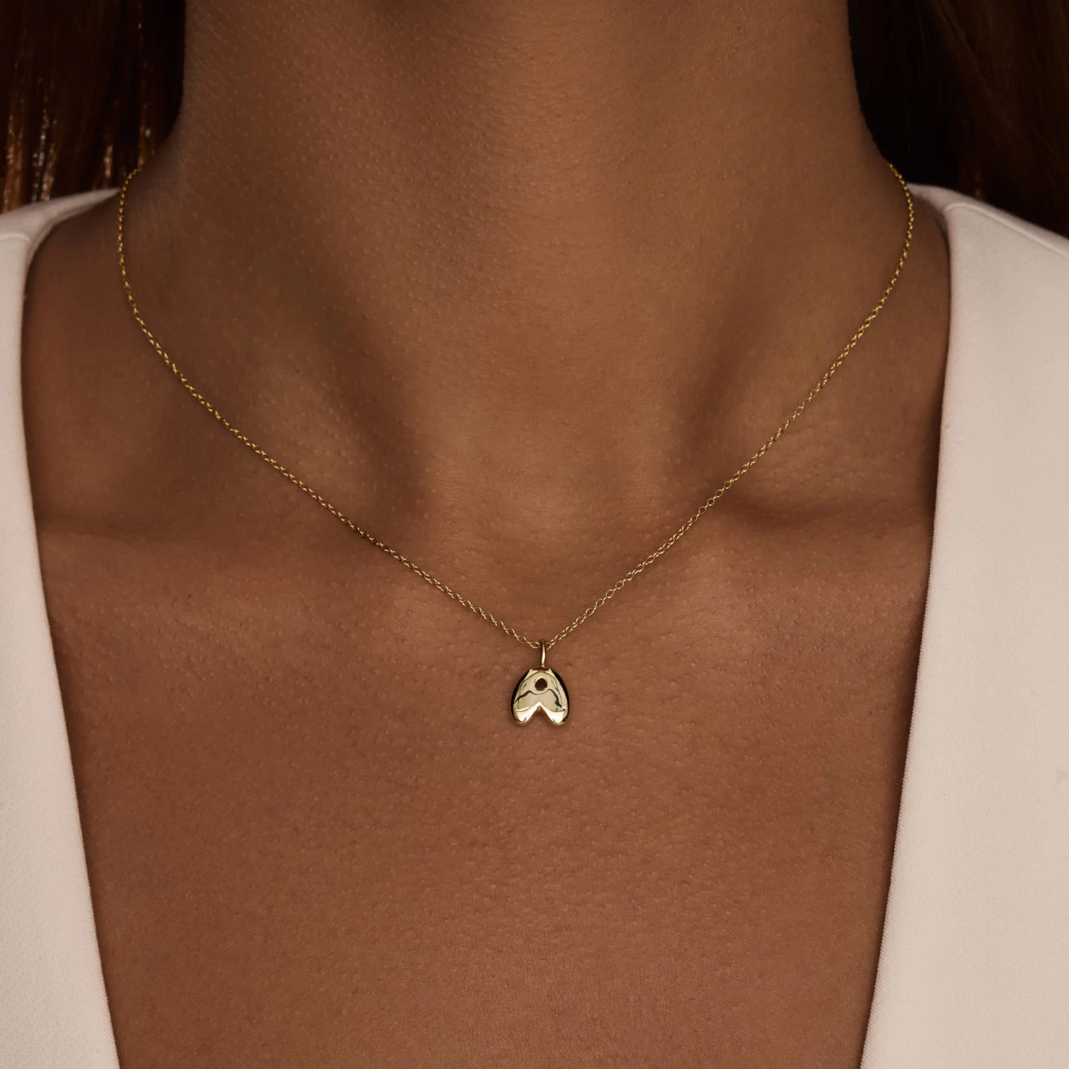 Серебряное колье позолоченое с буквой А MIESTILO 