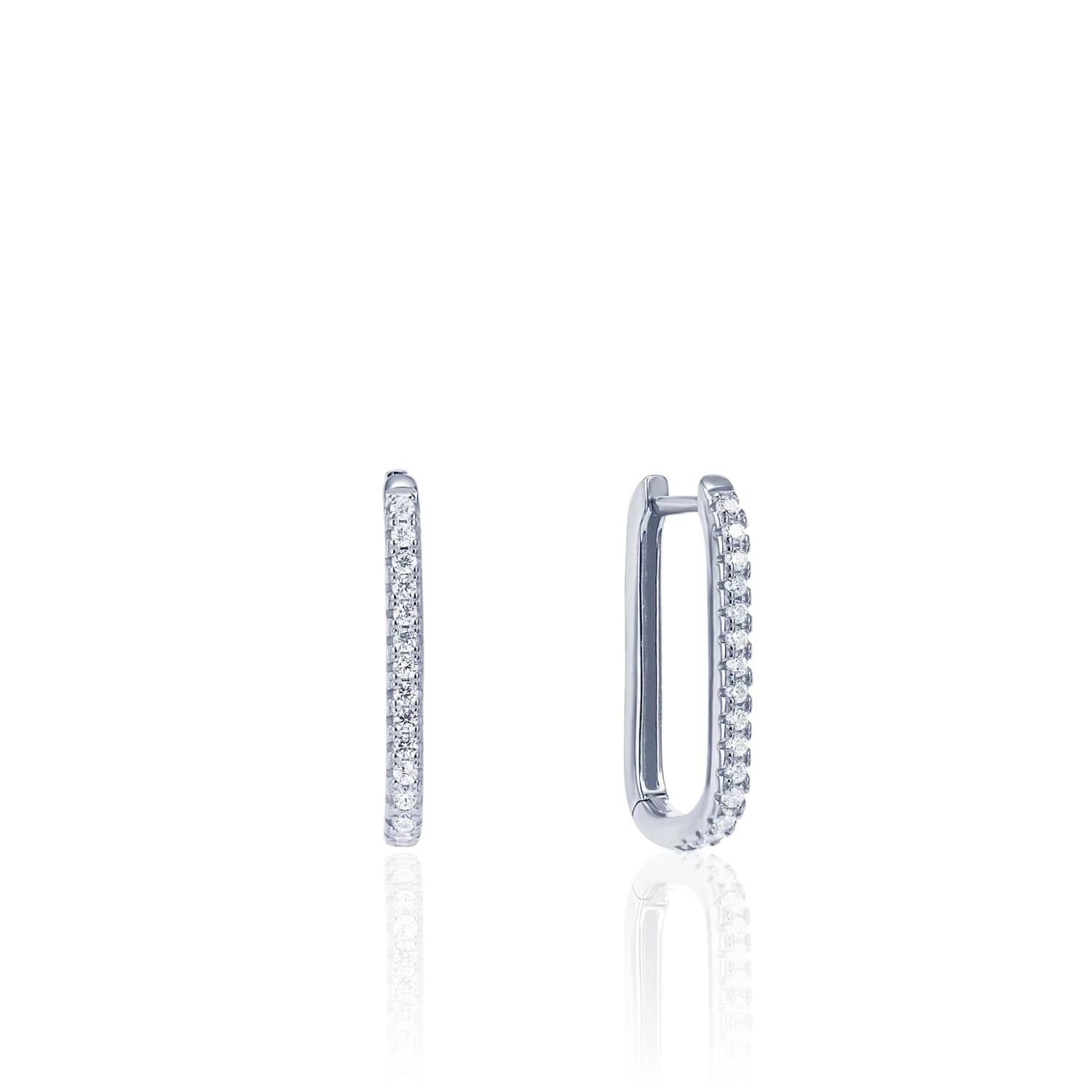 Серебряные серьги с фианитами MIESTILO