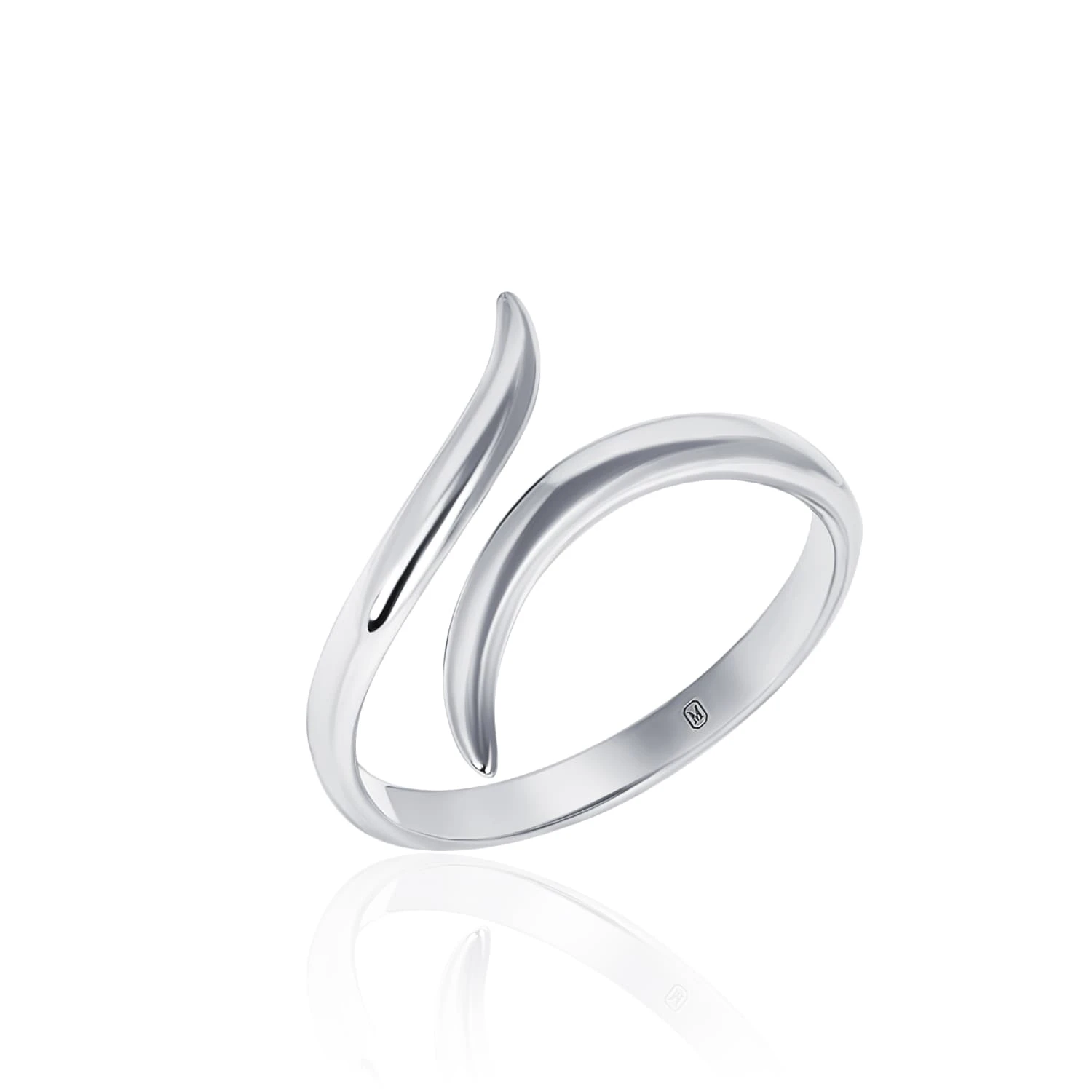 Серебряное кольцо в виде спирали MIESTILO