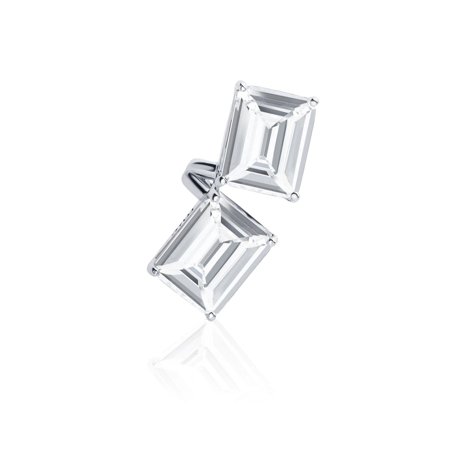 Серебряный крупный кафф A LA RUSSE с фианитами