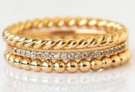 Серебряное тройное кольцо с фианитами