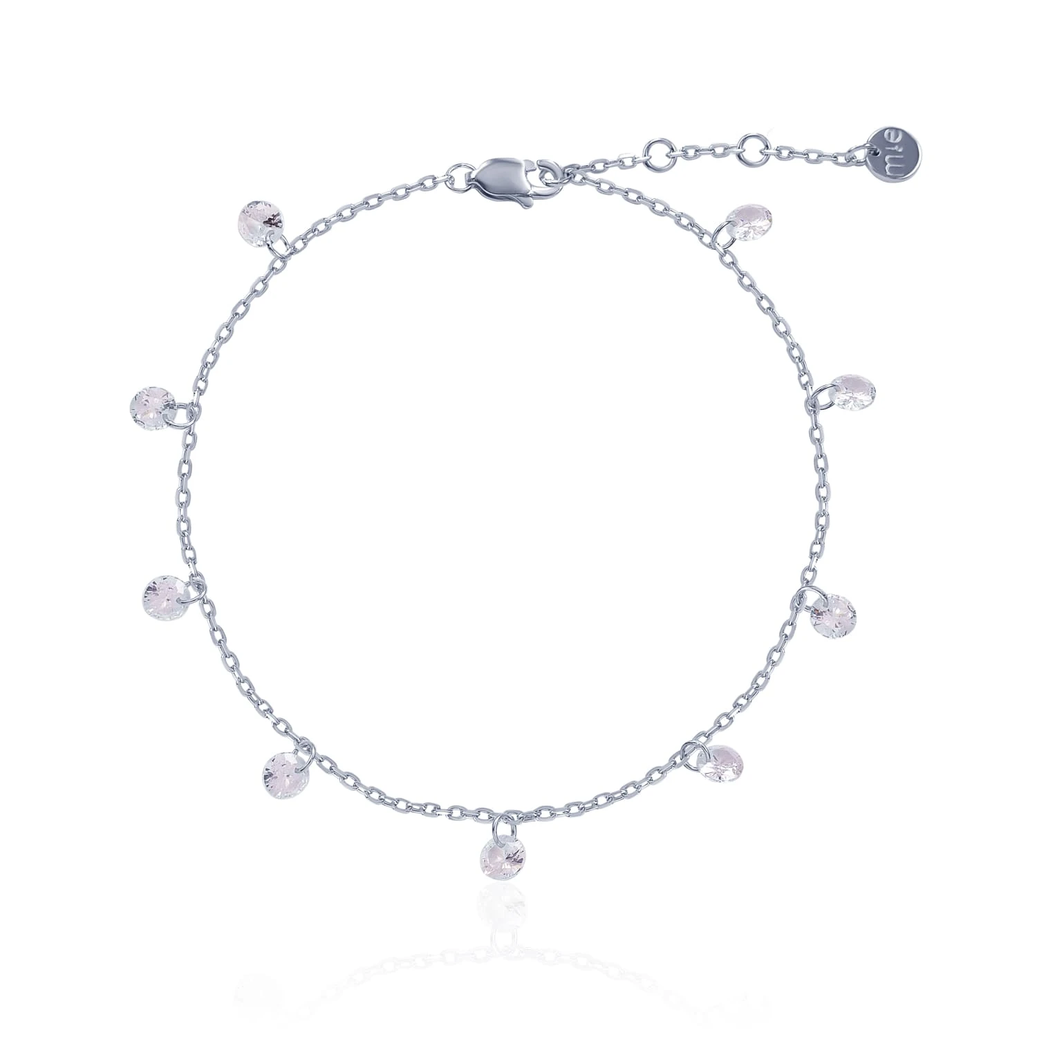 Нежный серебряный браслет с подвесками из фианитов MIESTILO