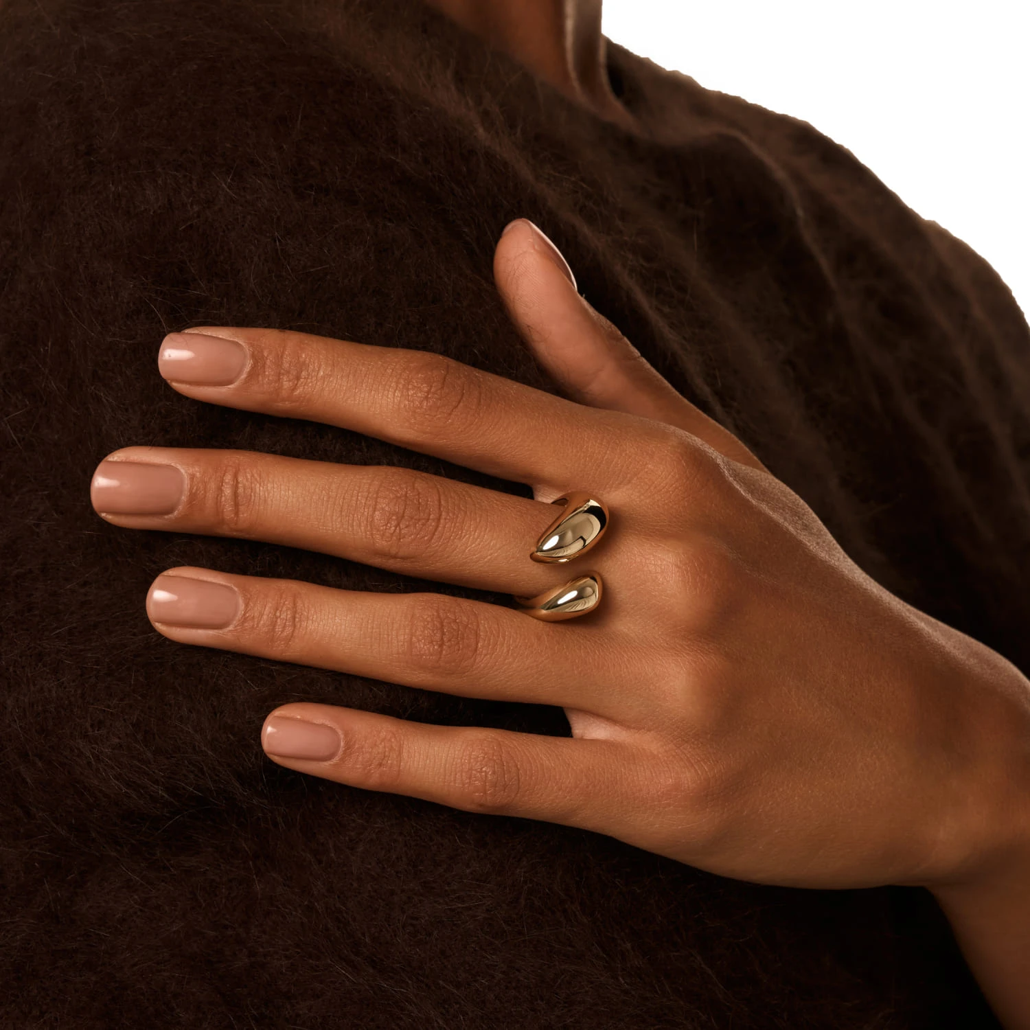 Разомкнутое кольцо PENELOPE из серебра в покрытии желтое золото