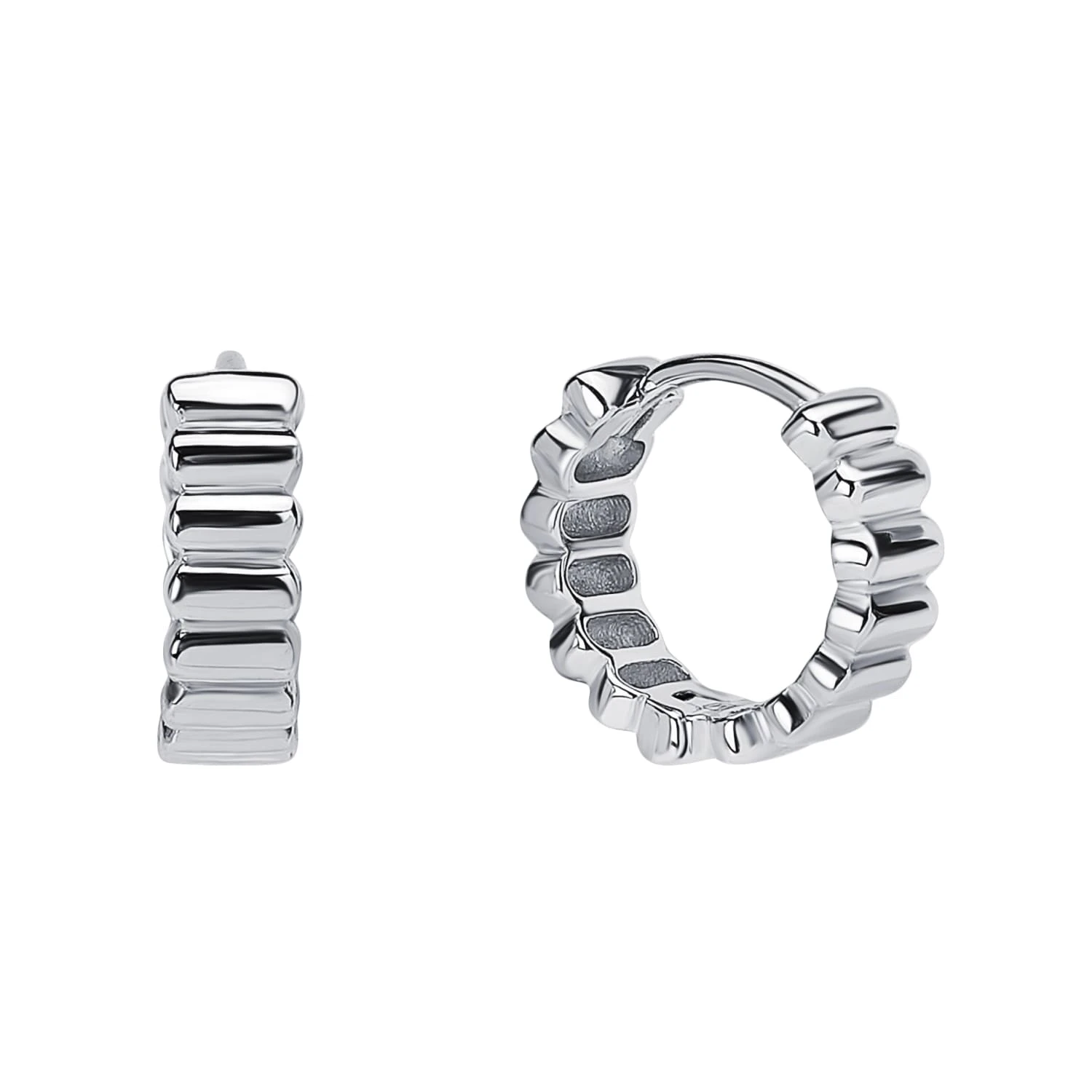 Рельефные серьги-конго из серебра MIESTILO