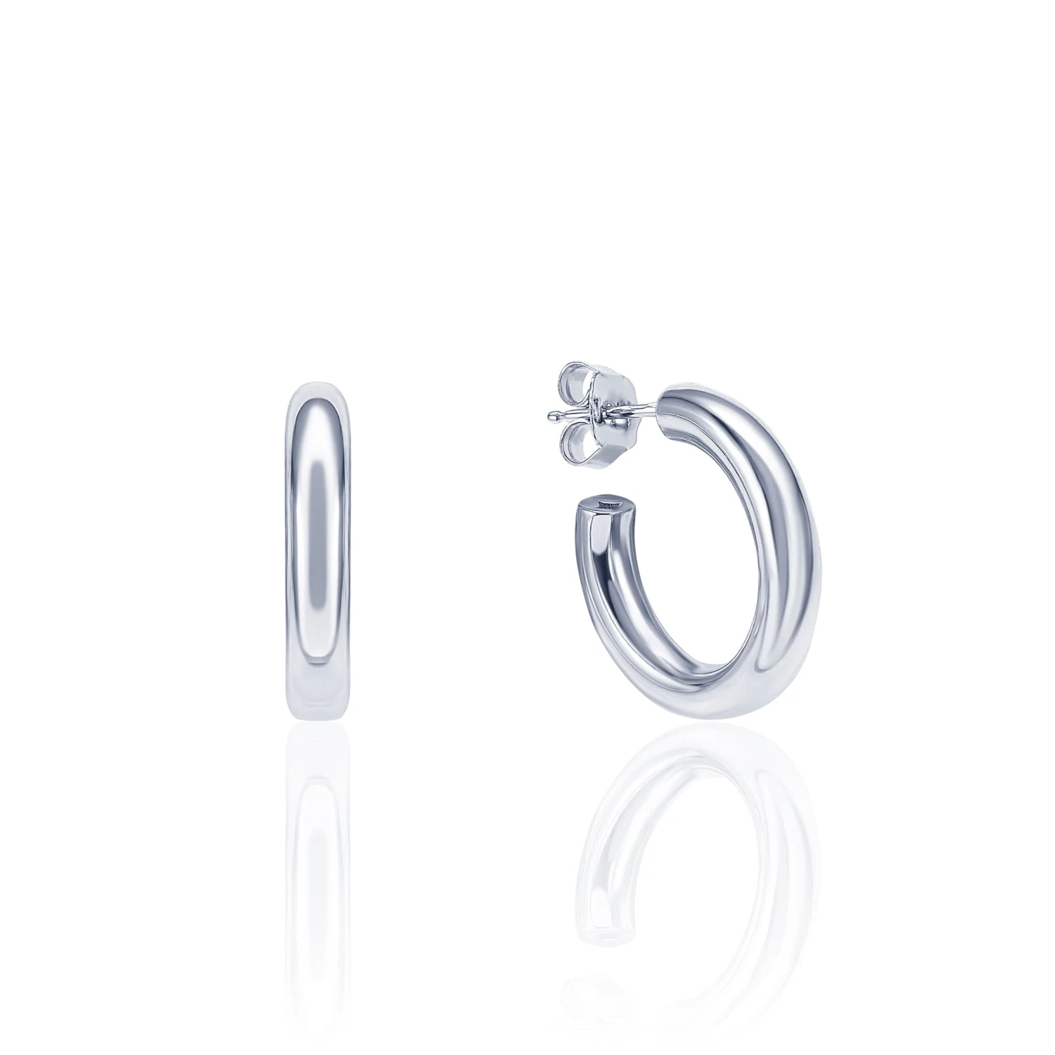 Классические серьги-кольца из серебра MIESTILO 