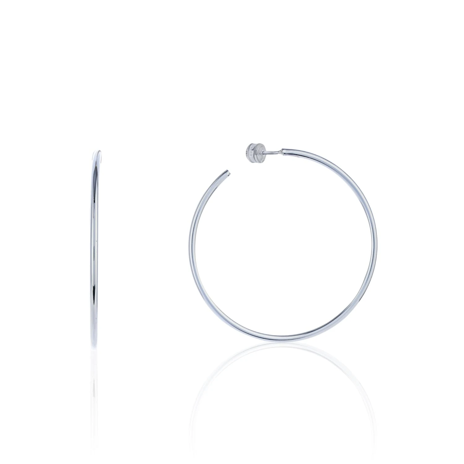 Крупные серьги-кольца из серебра