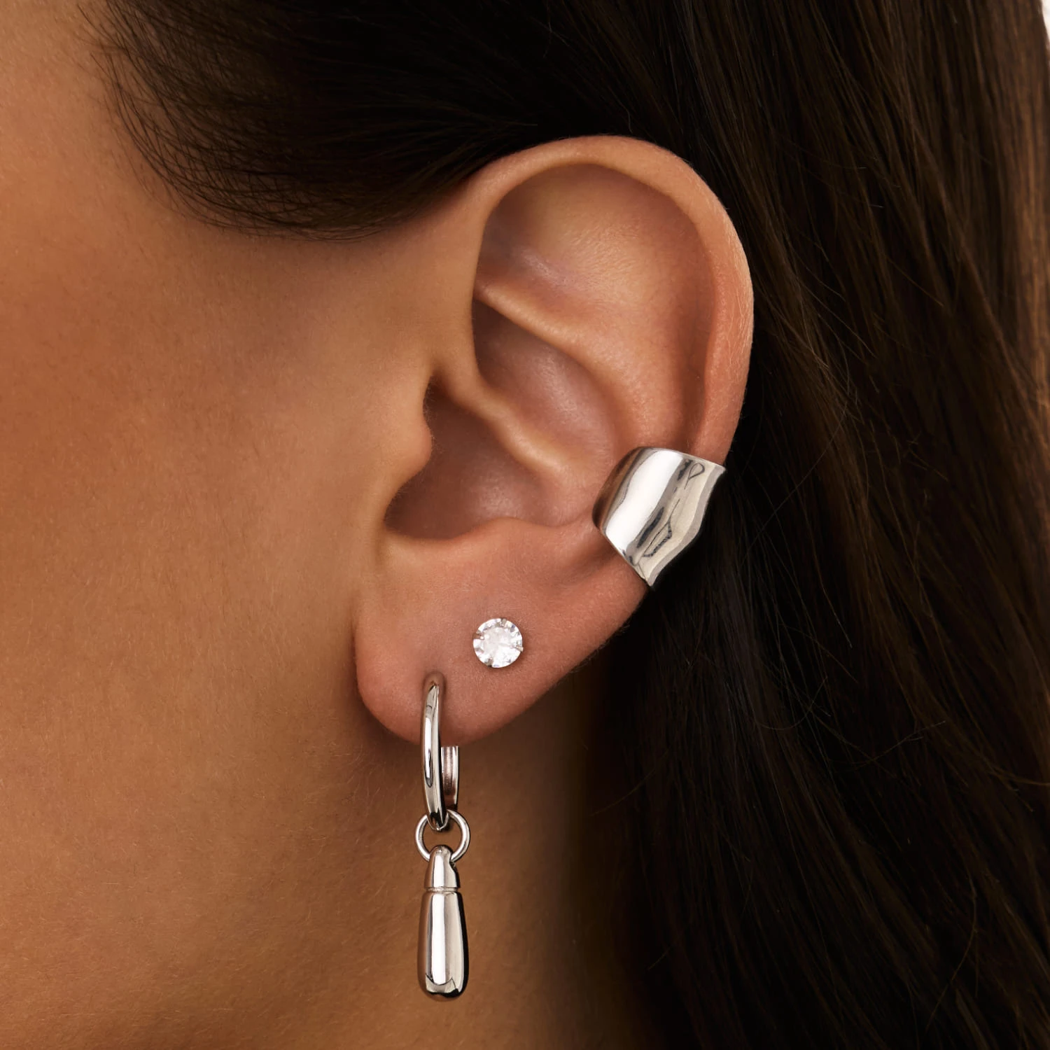 Серьги с подвеской из серебра