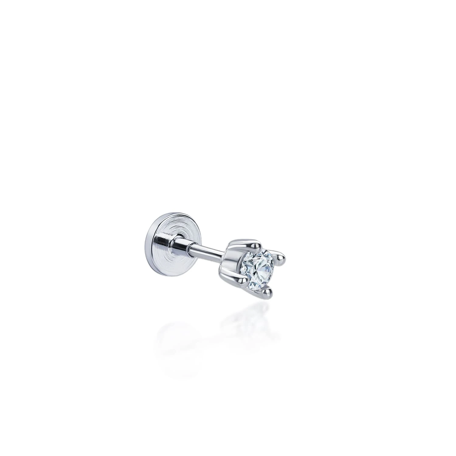 Серебряный пирсинг с фианитом MIESTILO
