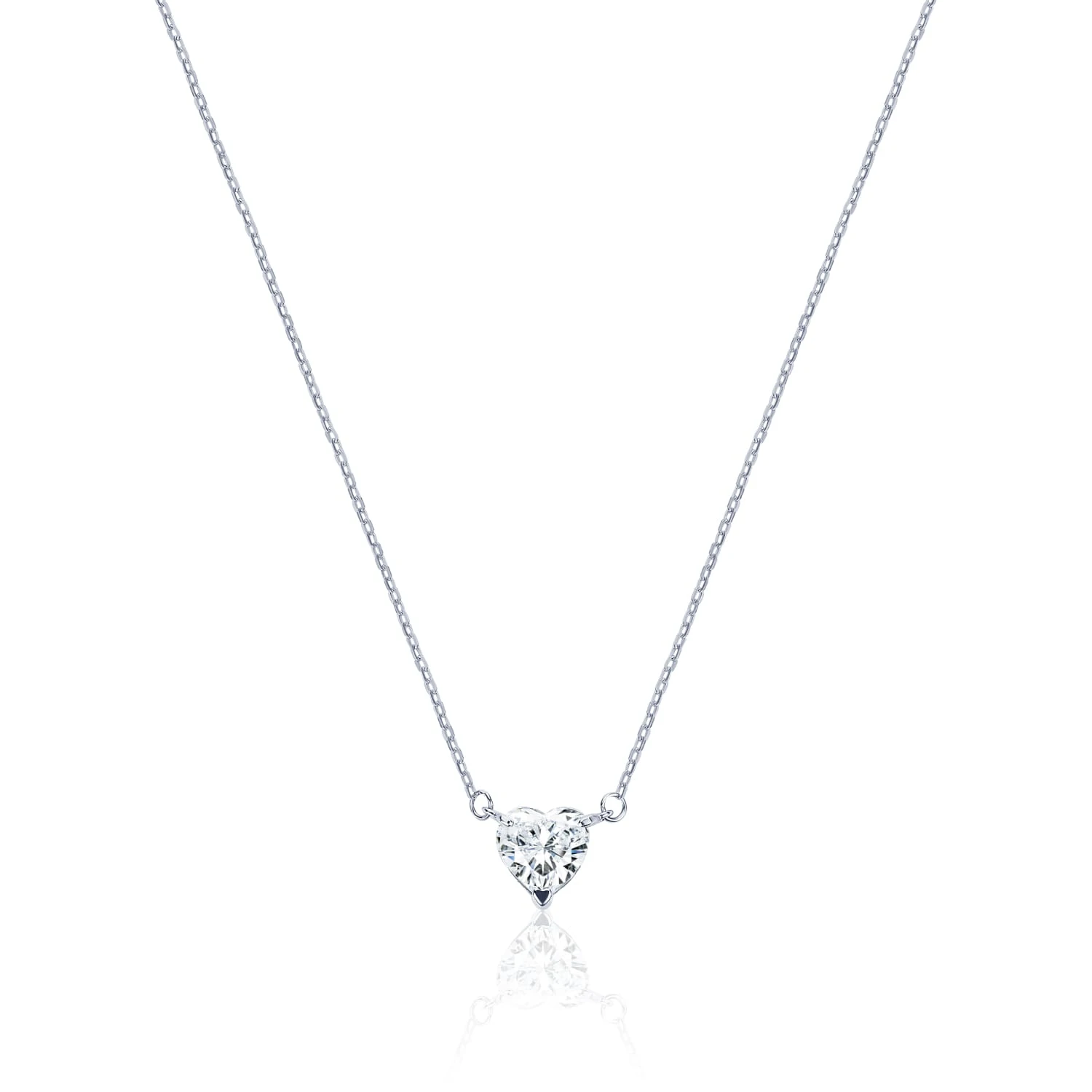 Серебряная подвеска с фианитом в огранке сердце MIESTILO