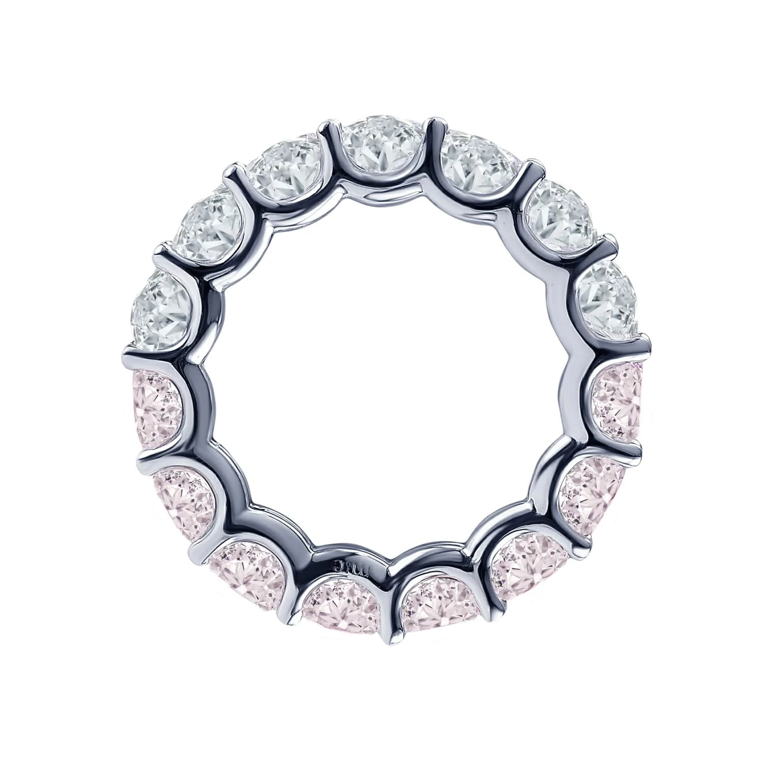 Кольцо из серебра Монро с розовыми и белыми фианитами