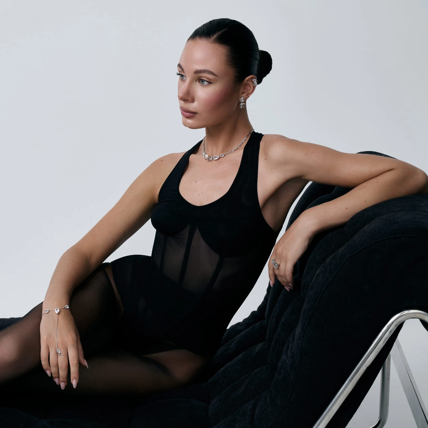 Слейв-браслет из серебра PRECIOUS