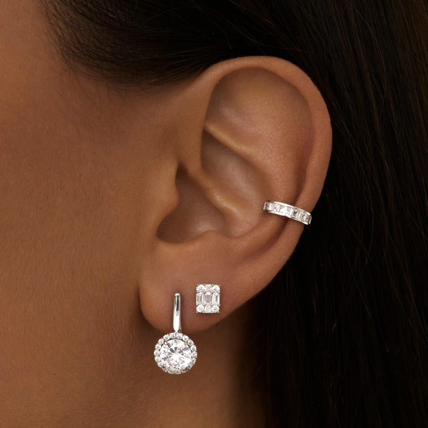 Серьга кафф серебро 925 моносерьга серебряная одиночная MIESTILO