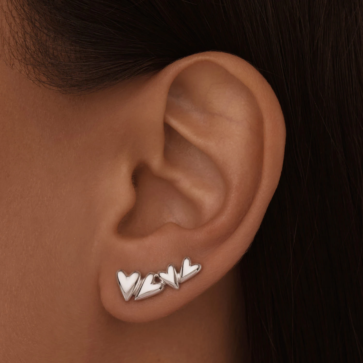 Серебряные клаймберы сердца MIESTILO