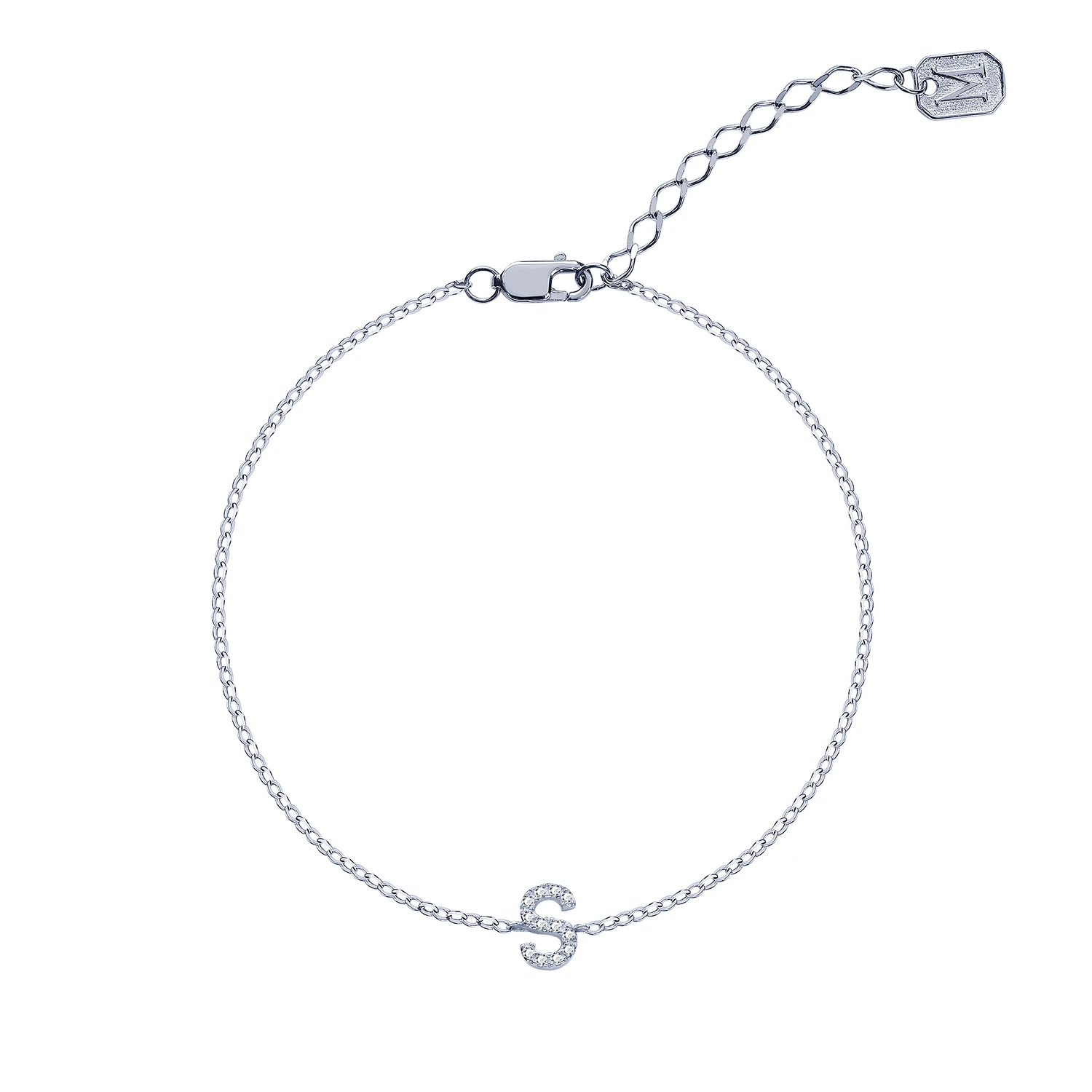 Серебряный браслет с буквой S MIESTILO