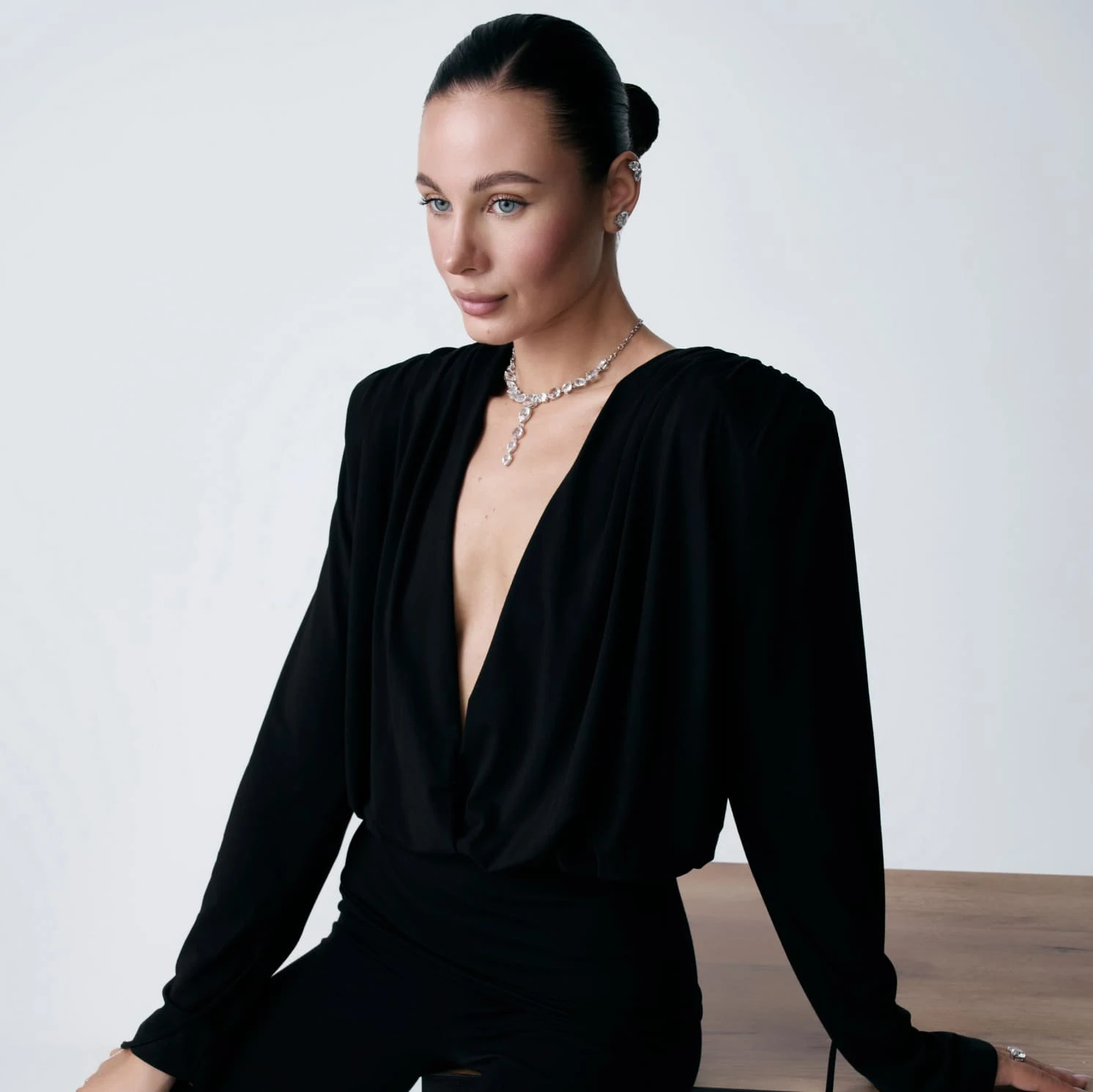 Серебряные серьги-клаймберы PRECIOUS 