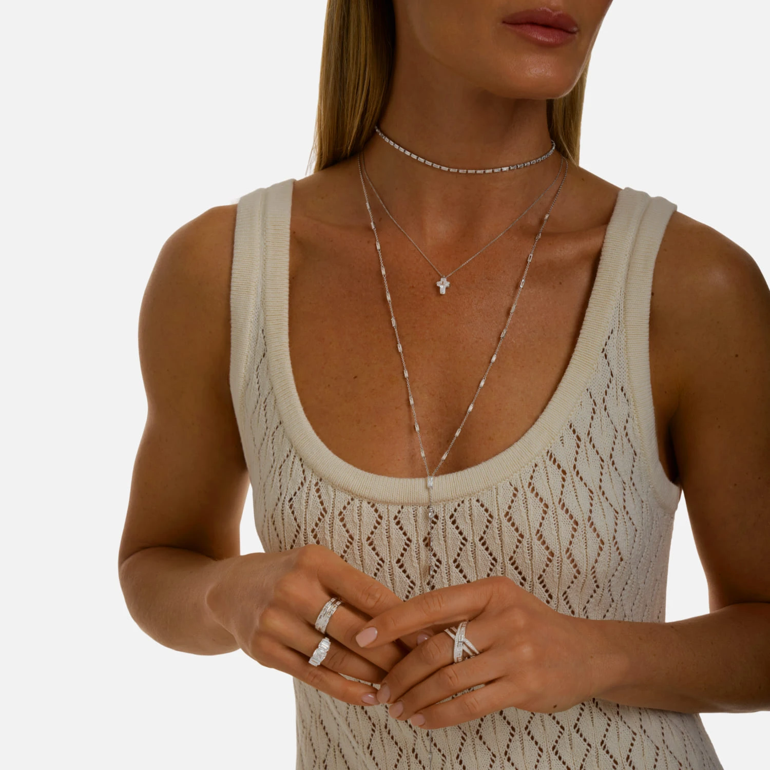 Серебряное кольцо ГАРМОНИЯ с фианитами в огранке Багет