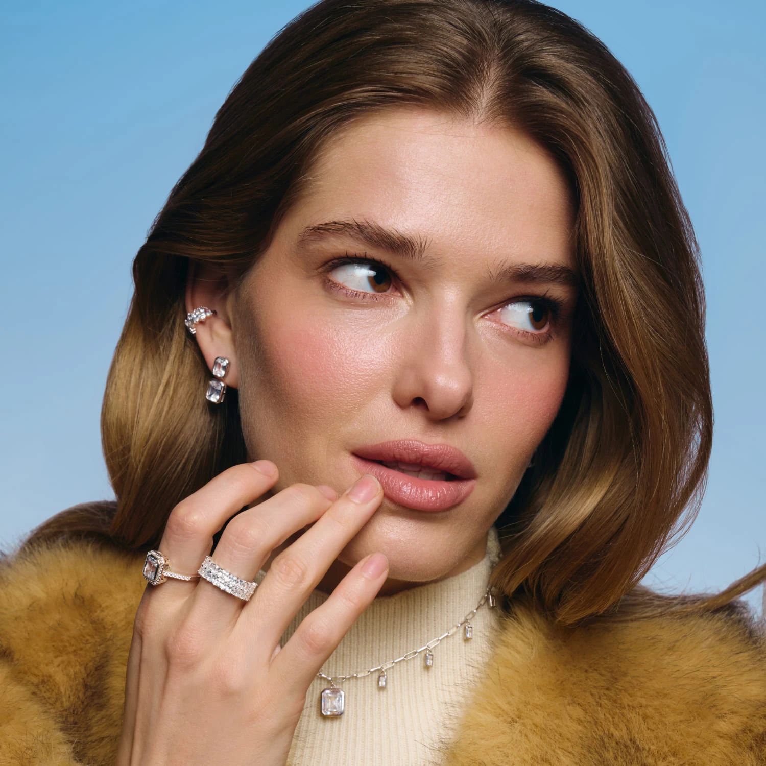 Серебряные серьги-трансформеры Midnight с фианитами