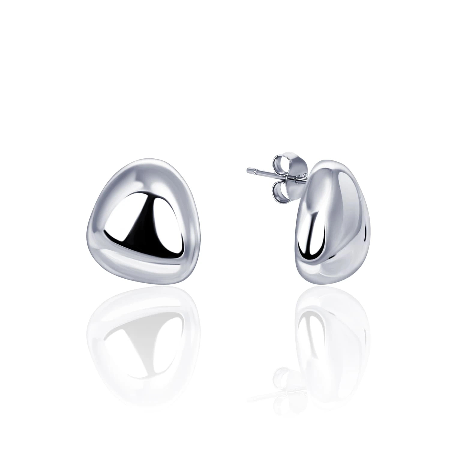 Каплевидные серьги-пусеты из серебра MIESTILO 