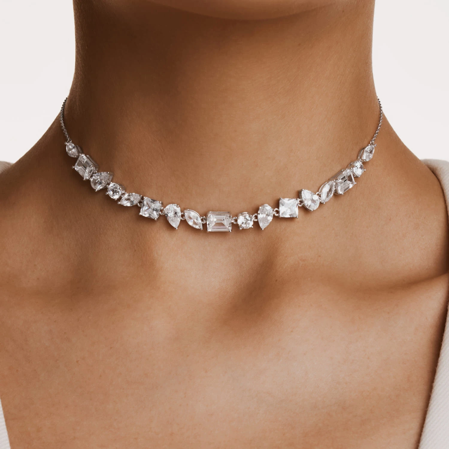 Серебряное колье-чокер A LA RUSSE с фианитами