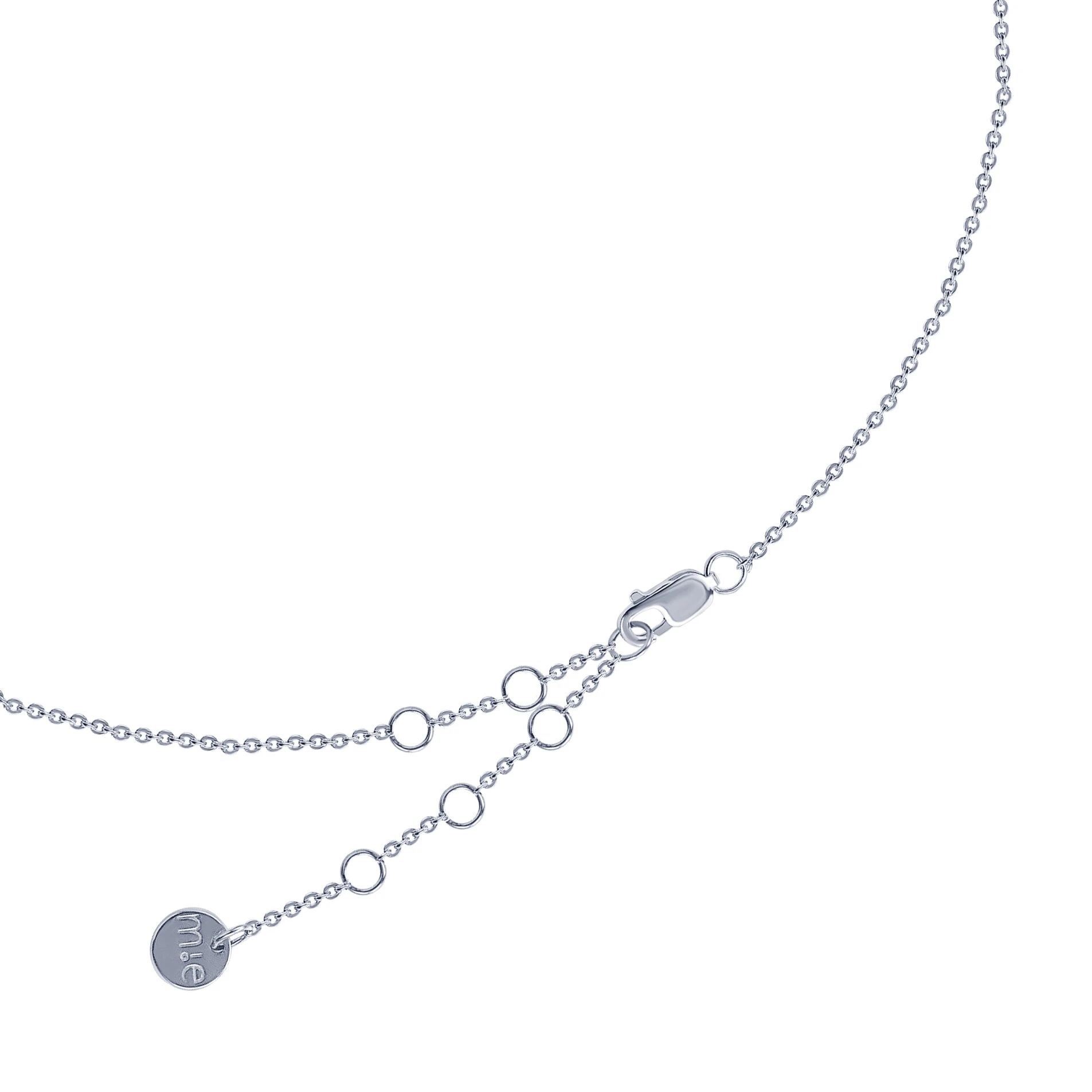 Колье-галстук из серебра с крестом и фианитами