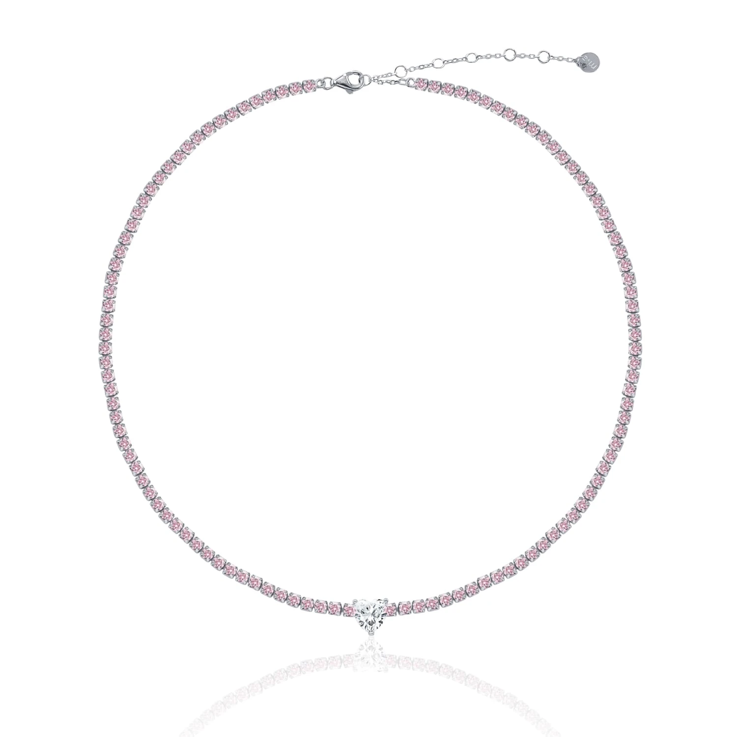 Теннисное серебряное колье-чокер Simone с фианитами