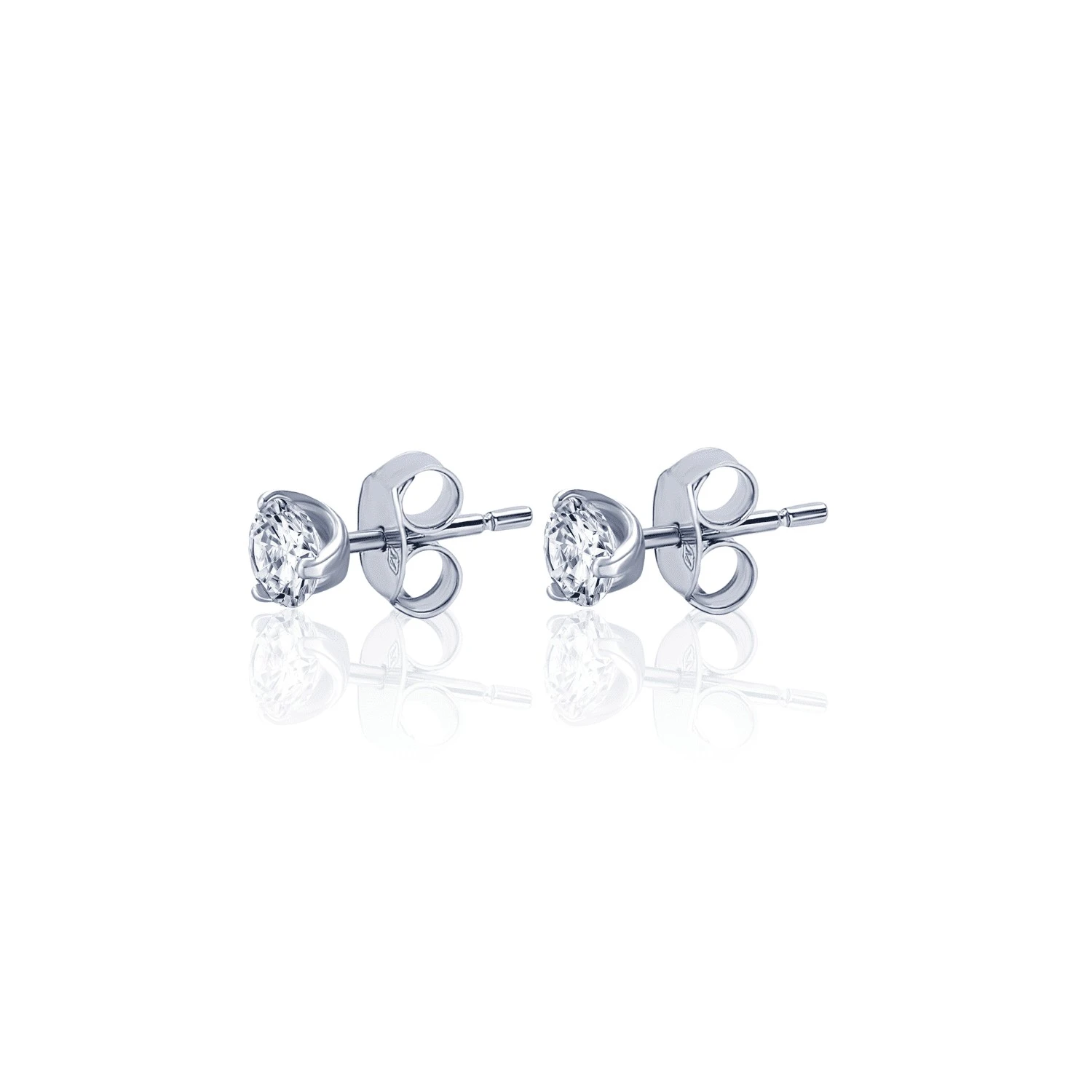 Серебряные серьги гвоздики с фианитом MIESTILO