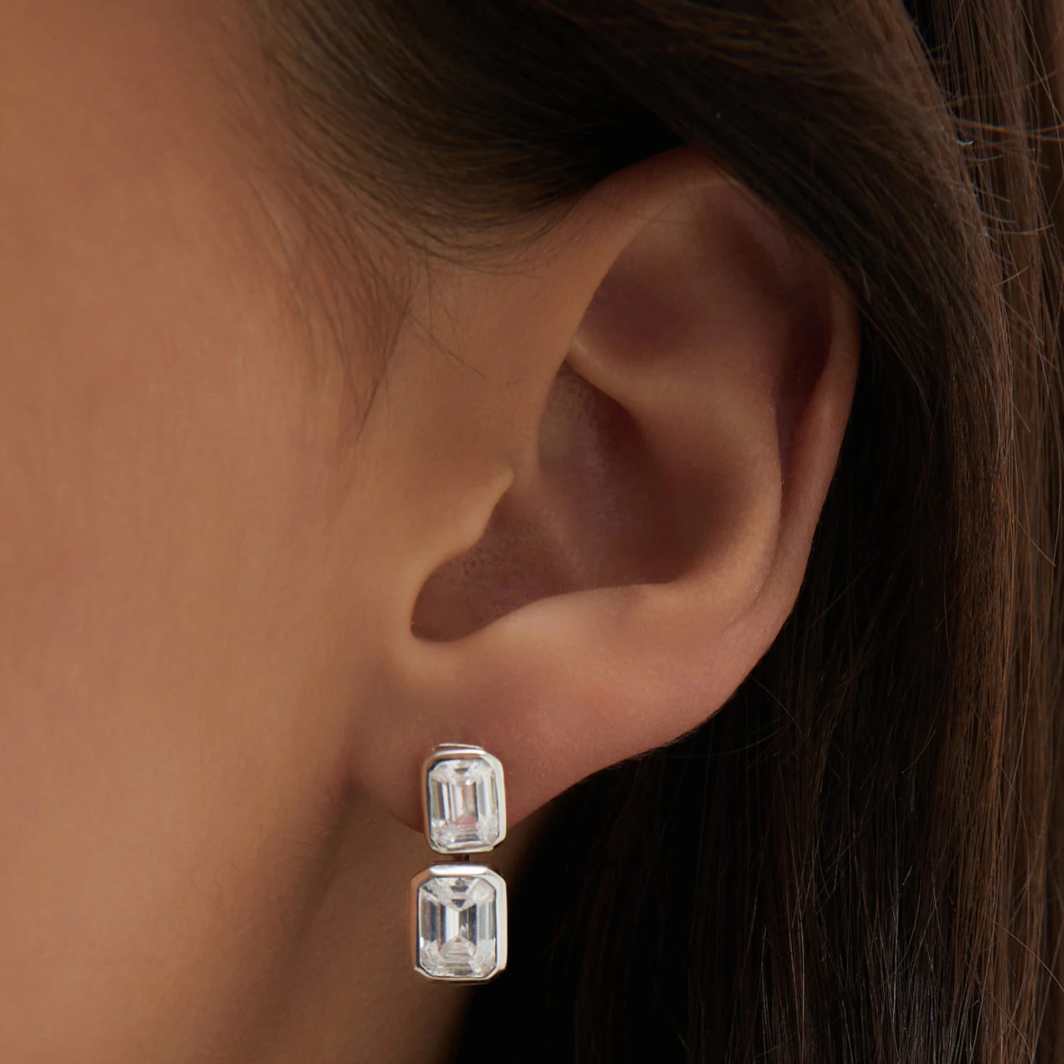 Серебряные серьги-трансформеры Midnight с фианитами