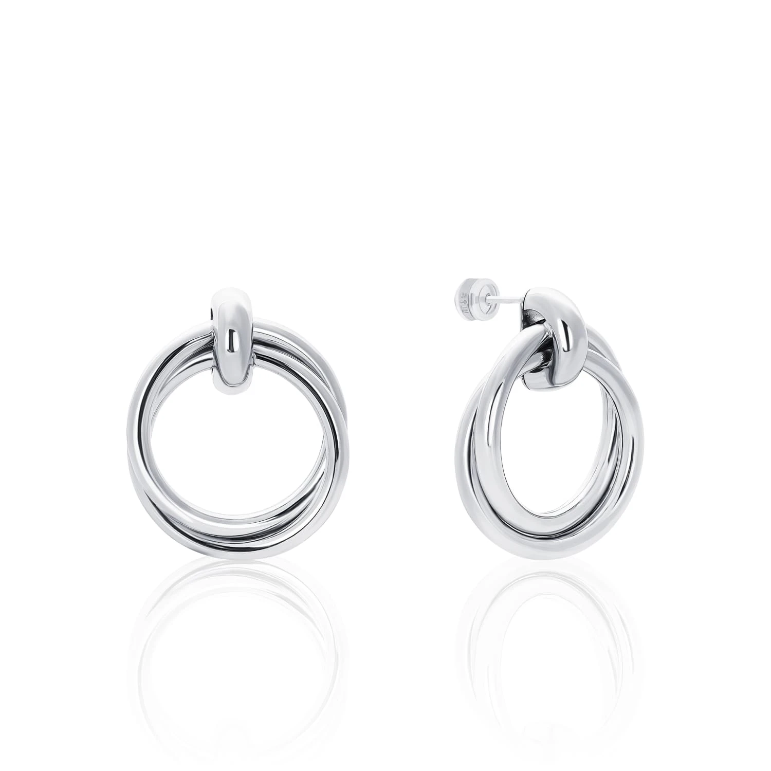 Крупные серьги-круги из серебра