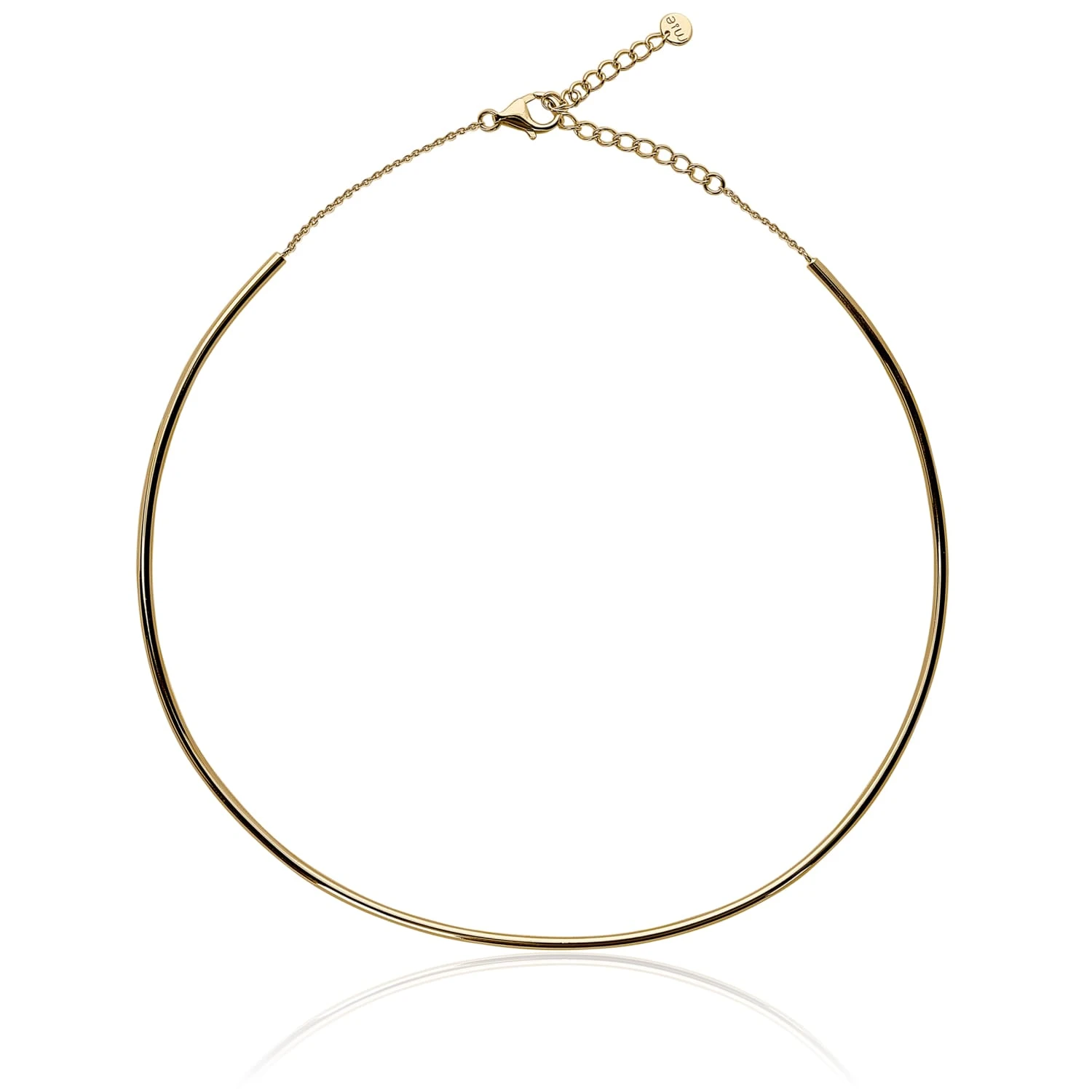 Жесткое колье-чокер из серебра в покрытии желтое золото