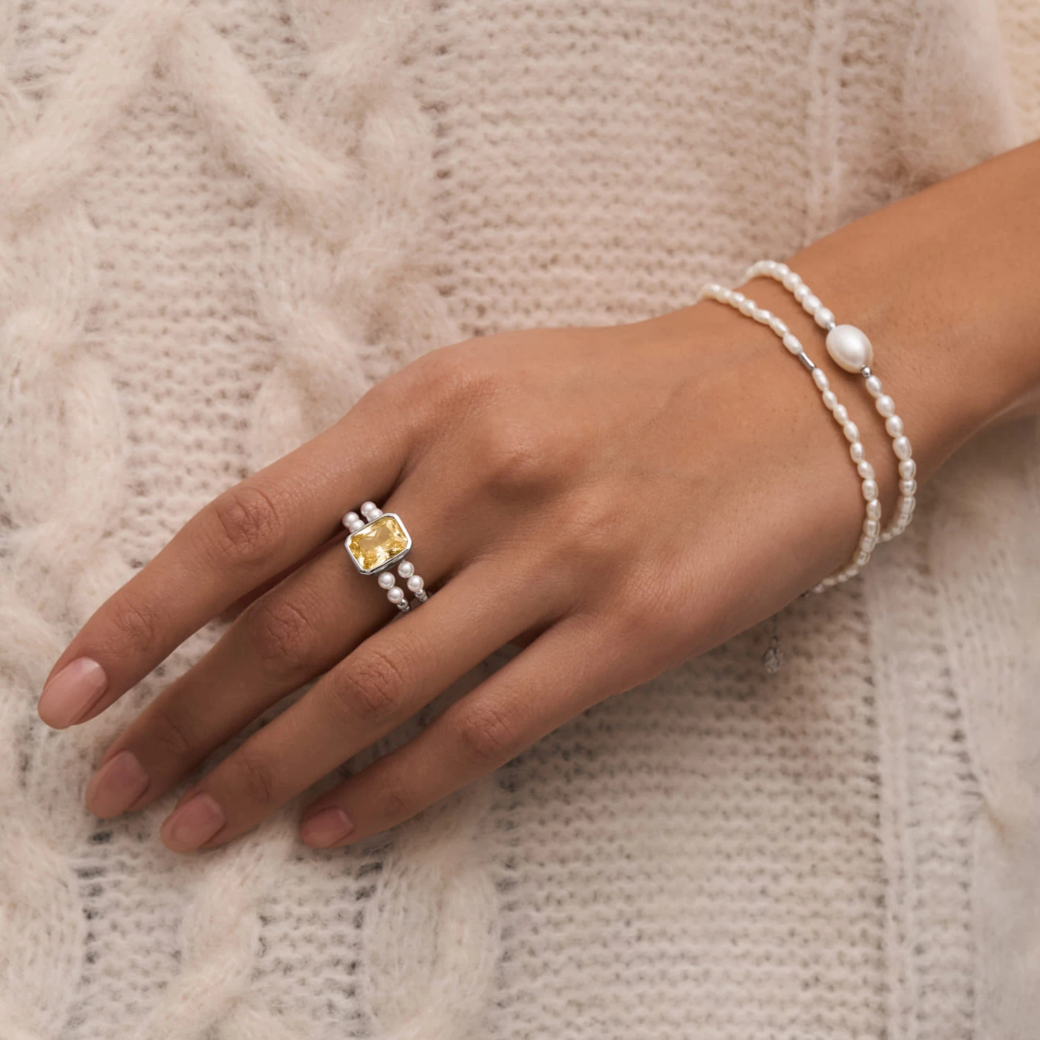 Серебряный браслет SICILIA из жемчуга