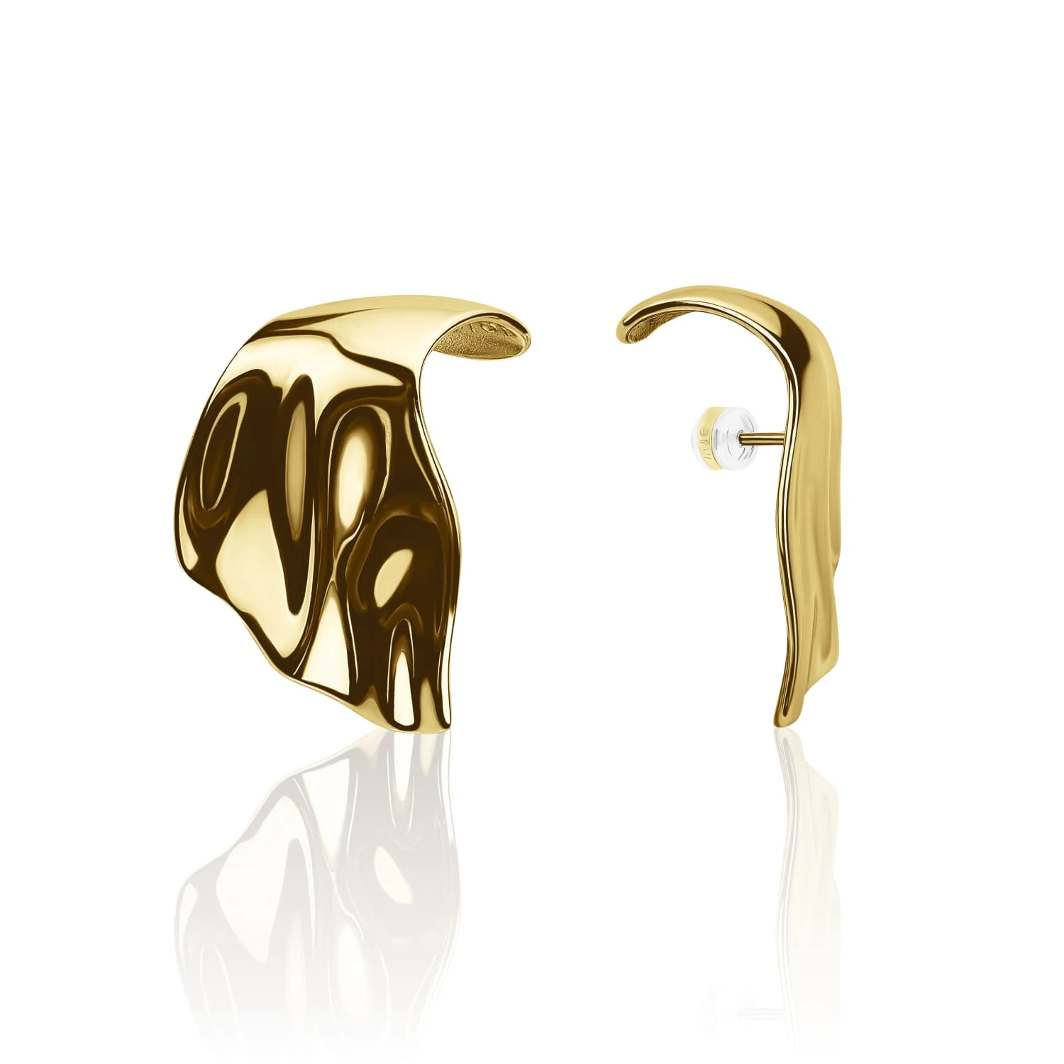 Мятые серьги PENELOPE из серебра в покрытии желтое золото