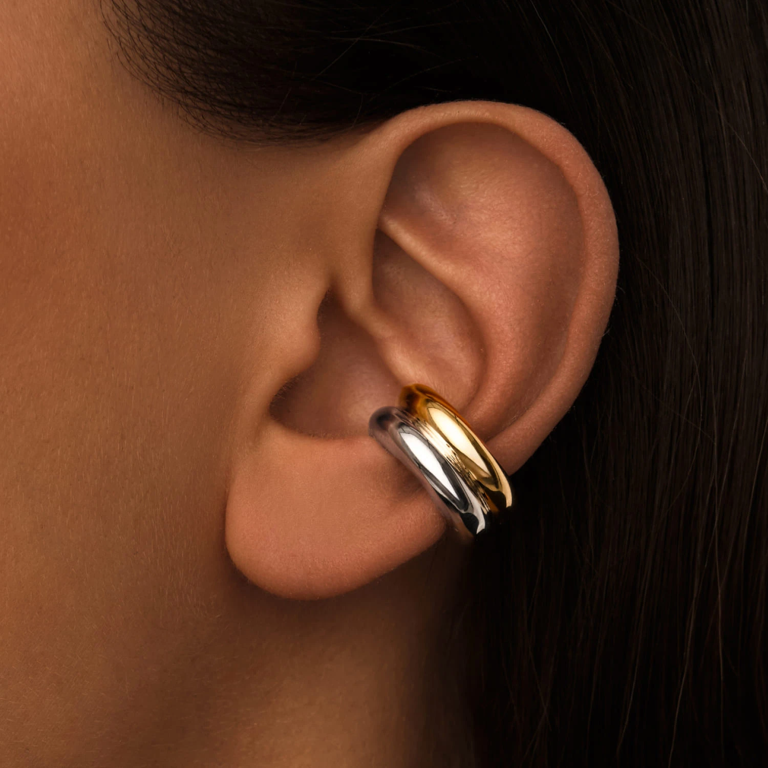 Серебряный кафф биколор