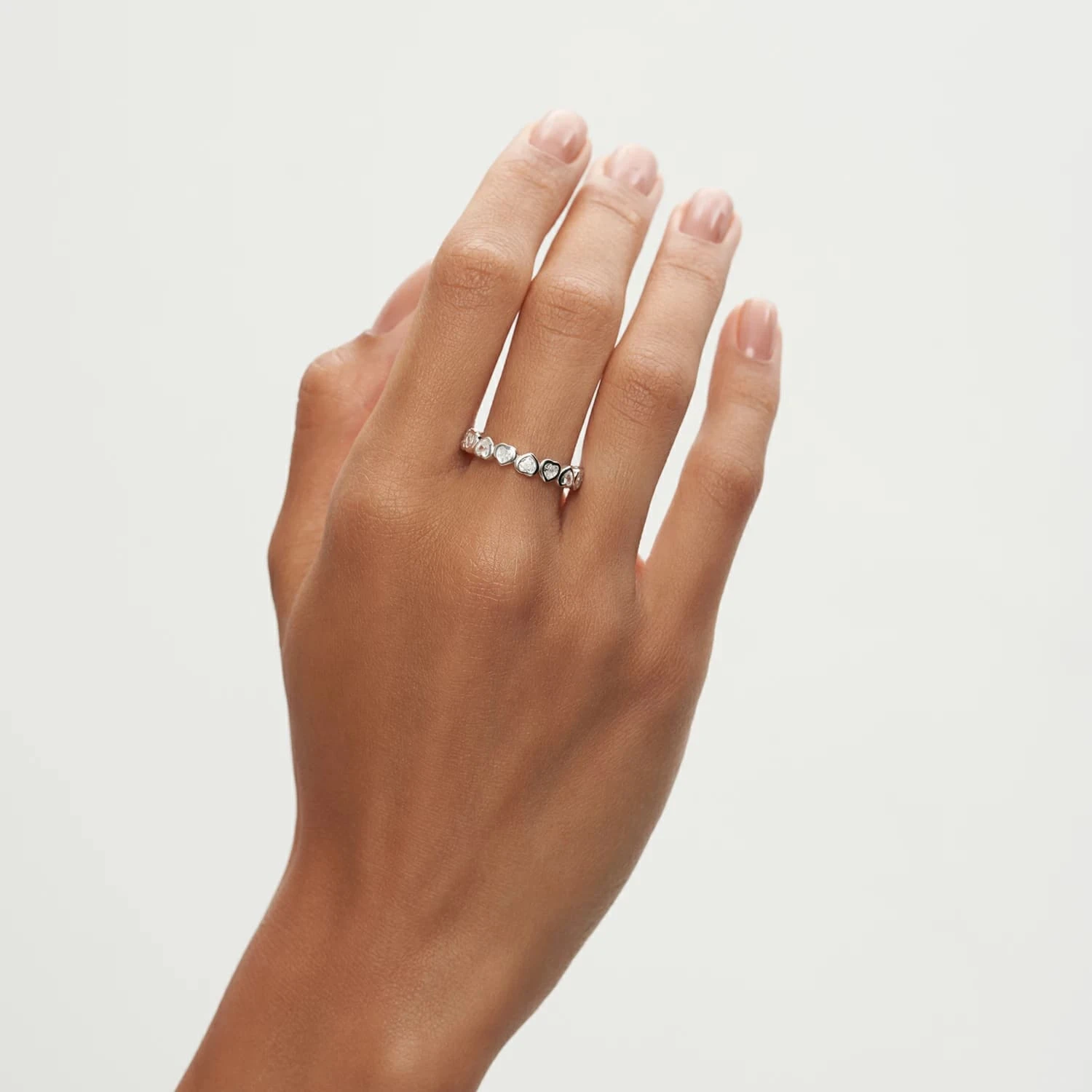 Кольцо Angel из серебра с фианитами огранки сердца