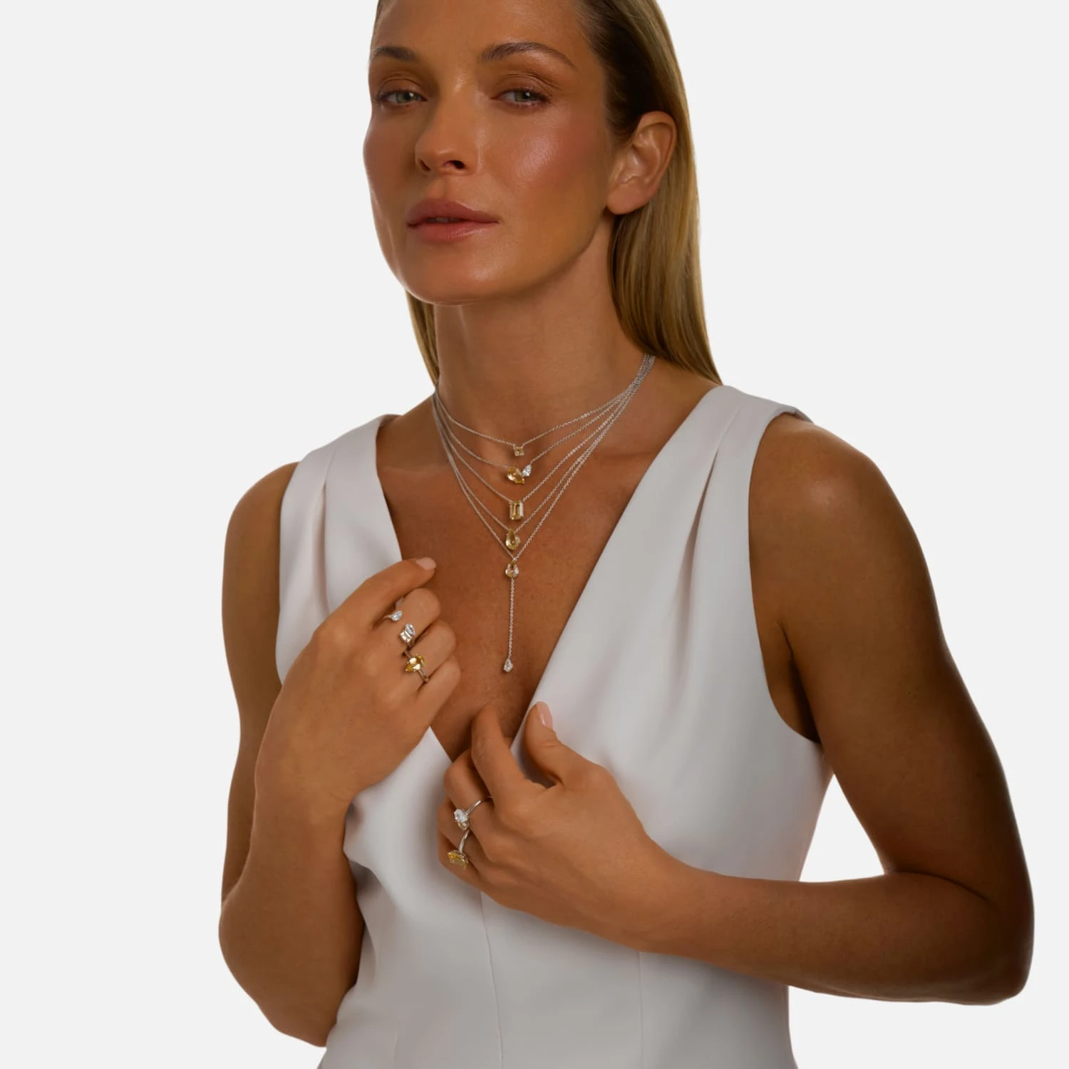 Серебряное колье ЭЙФОРИЯ с цитрином Ашер