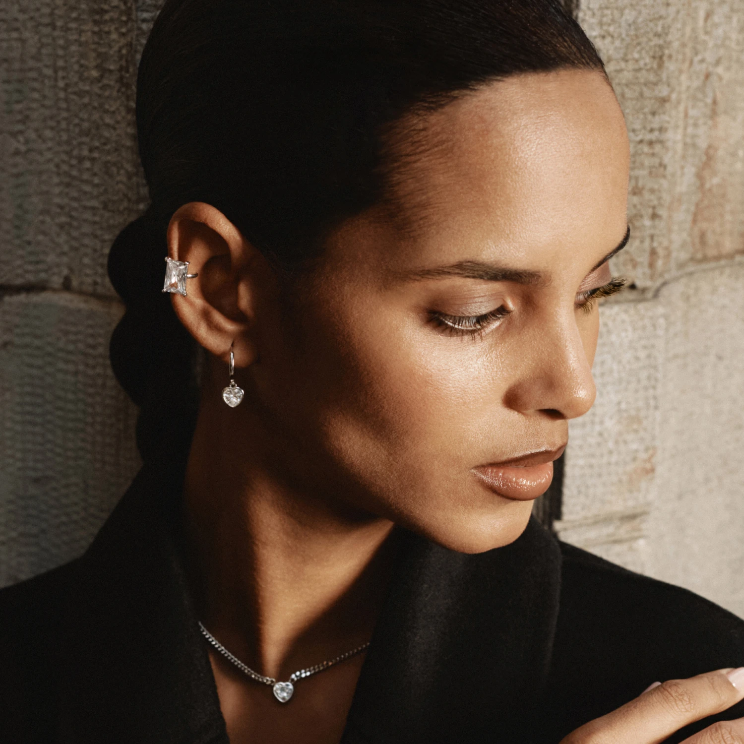 Серебряные серьги с фианитами Angel