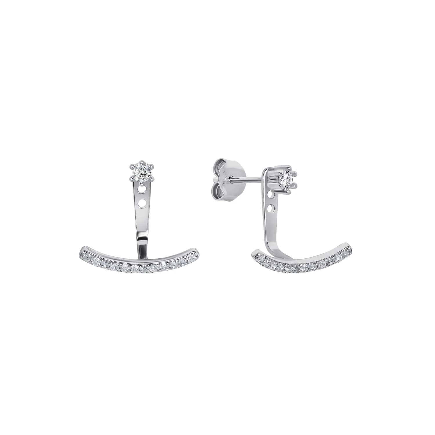 Серебряные серьги-трансформеры с фианитами MIESTILO 