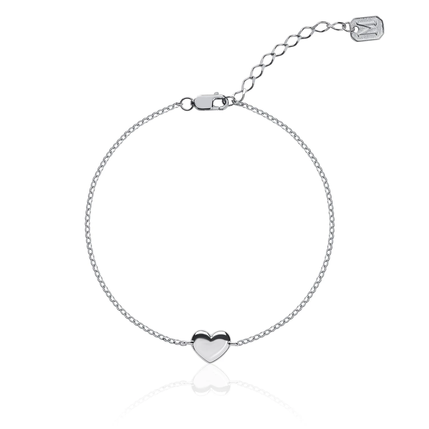 Нежный браслет с серебряным сердечком MIESTILO